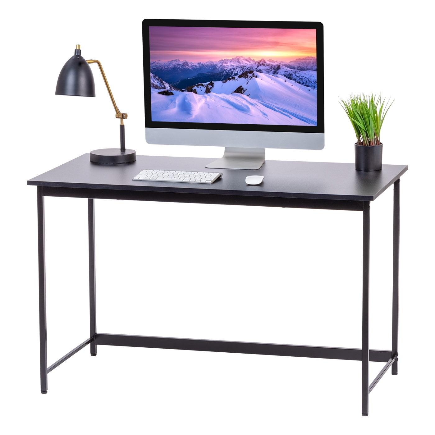 IRIS USA 47" Black Metal Frame MDF Home Office Desk