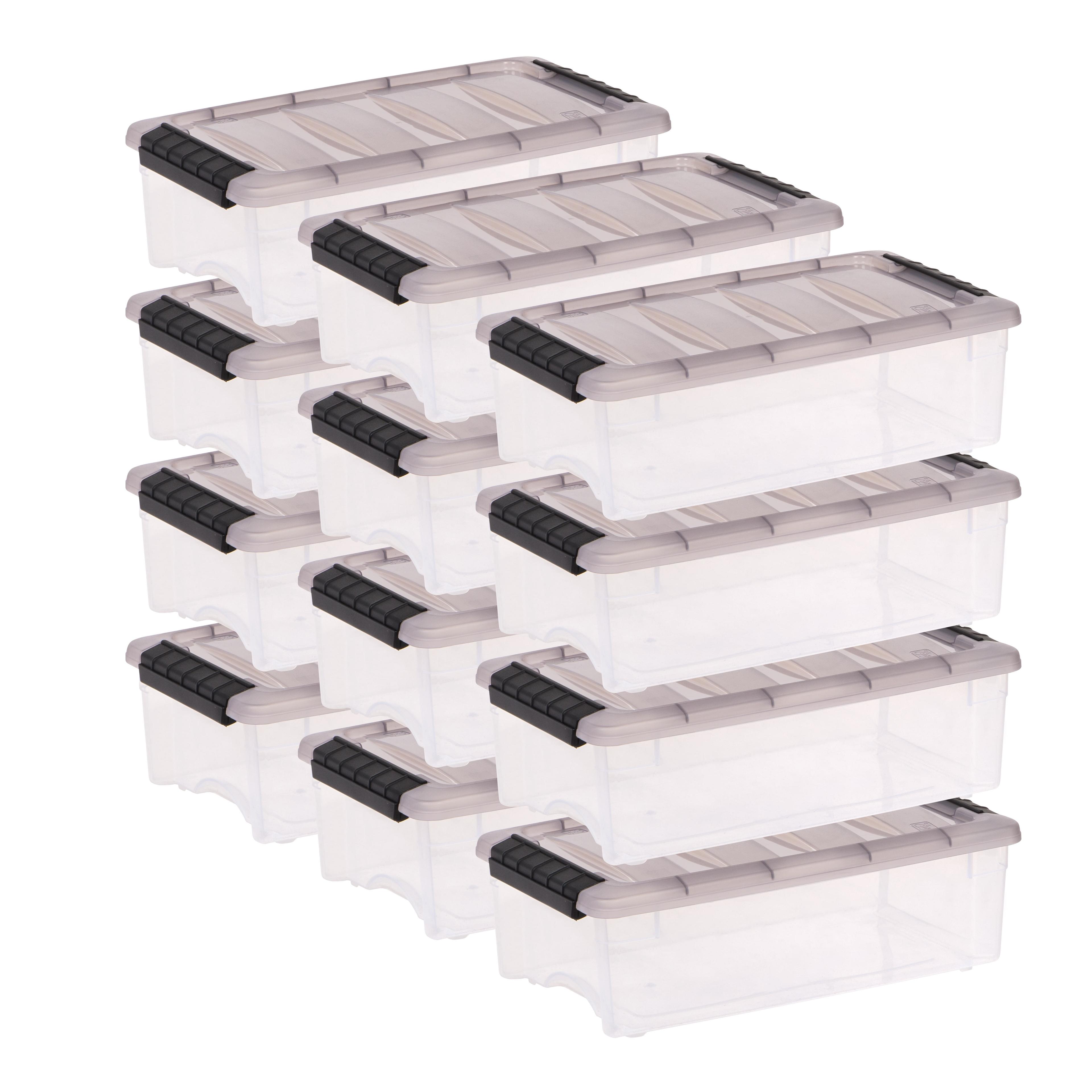 5 Qt./1.25 Gal. Plastic Storage Boxes with Latching Lids in Clear