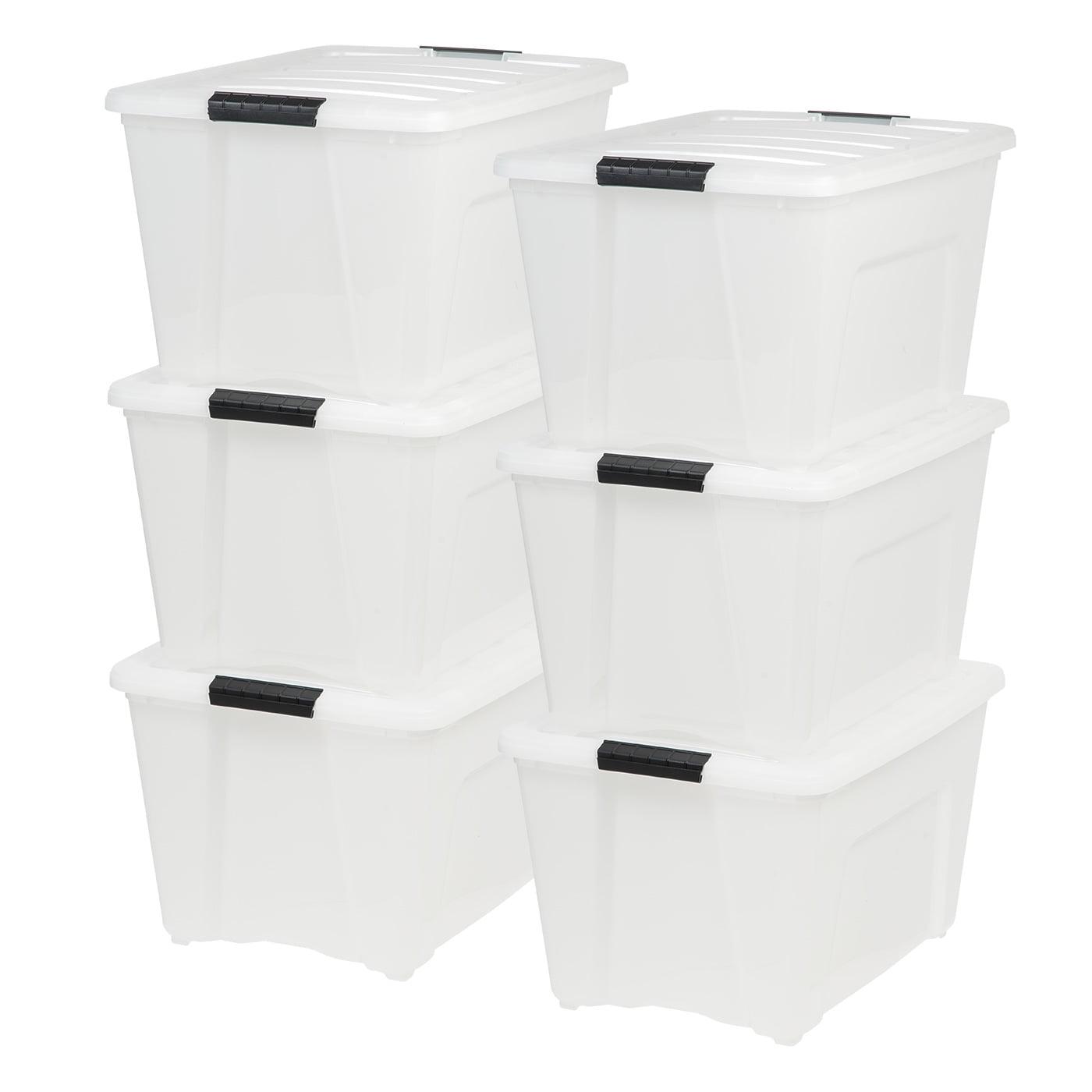 53qt Plastic Storage Bins with Lids and Secure Latching Buckles - 6 Pack