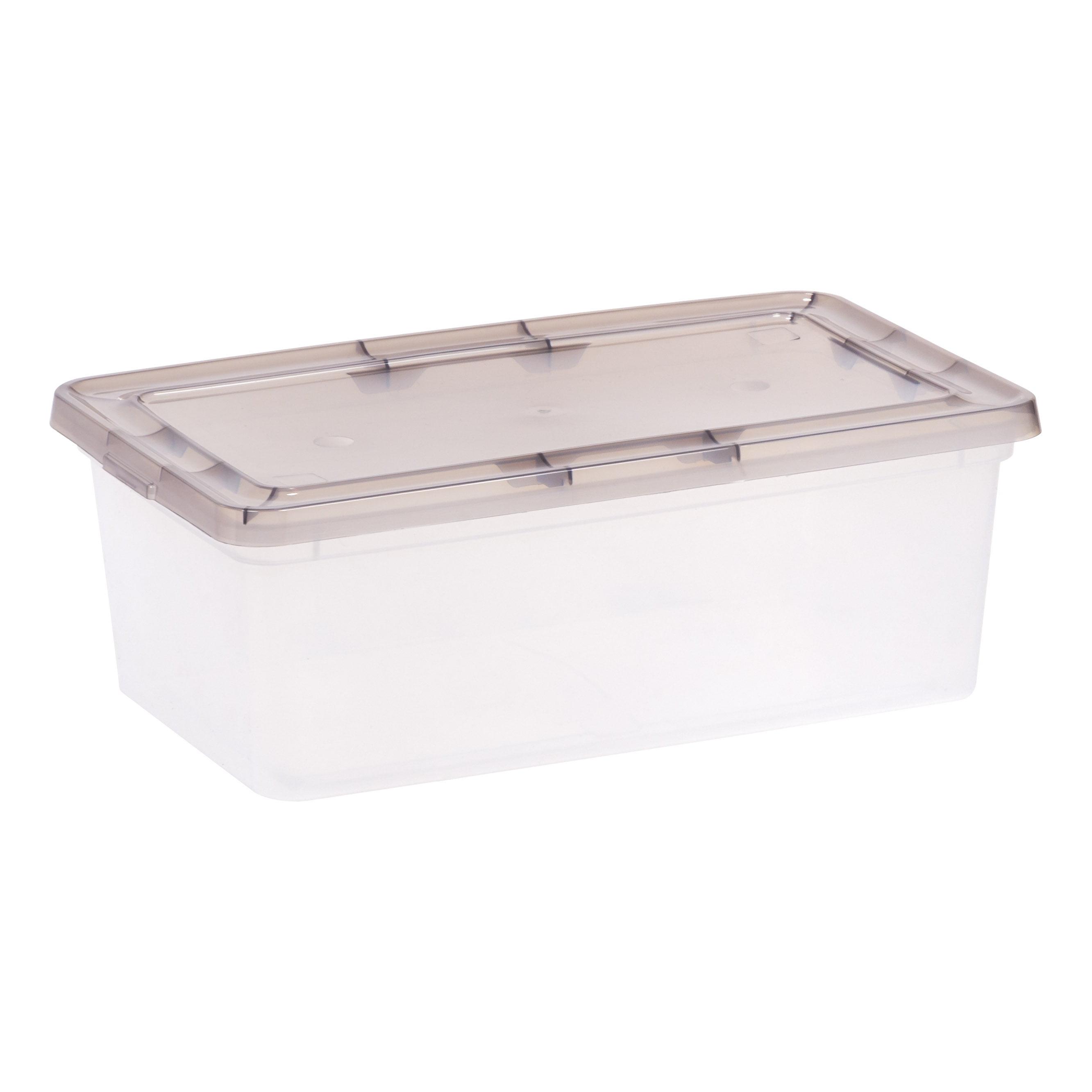 ClearView Stackable 15.8" Lidded Gray Storage Box