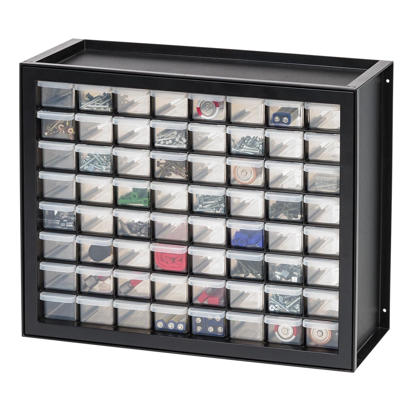 Black 64-Drawer Stackable Storage Cabinet