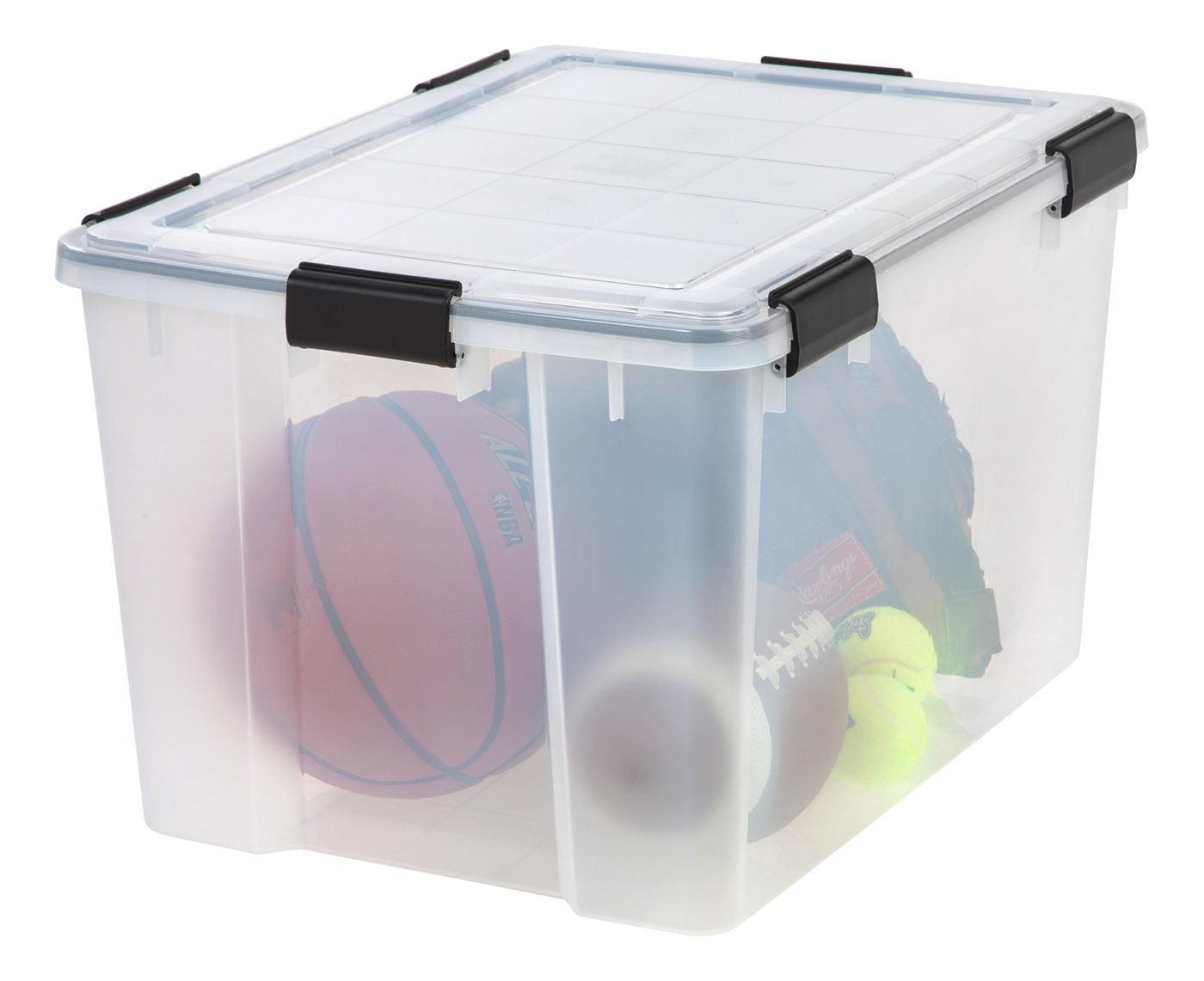 Clear 74 Quart Stackable Storage Box with WeatherPro Seal