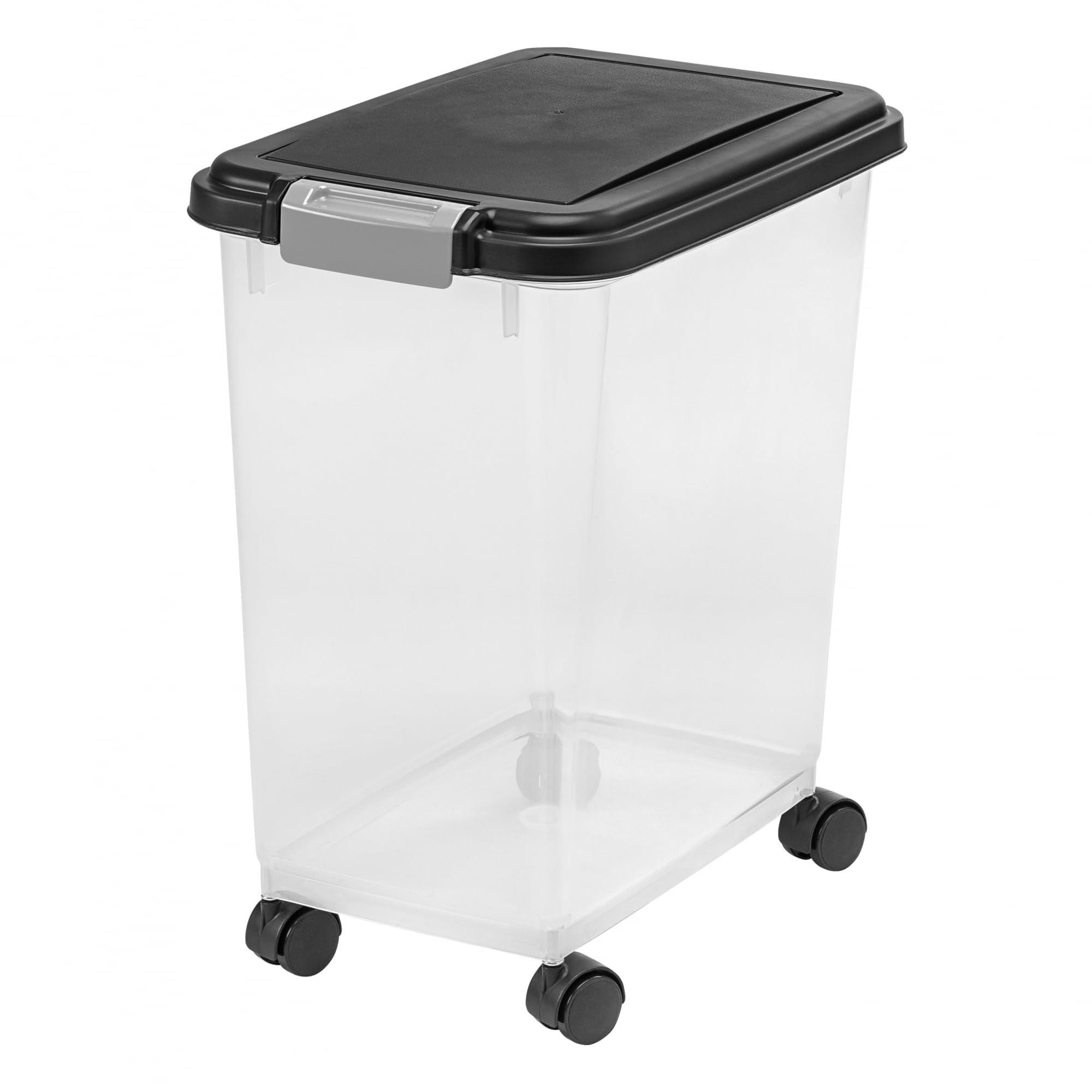 IRIS 30 lbs Airtight Plastic Pet Food Storage Container with Wheels