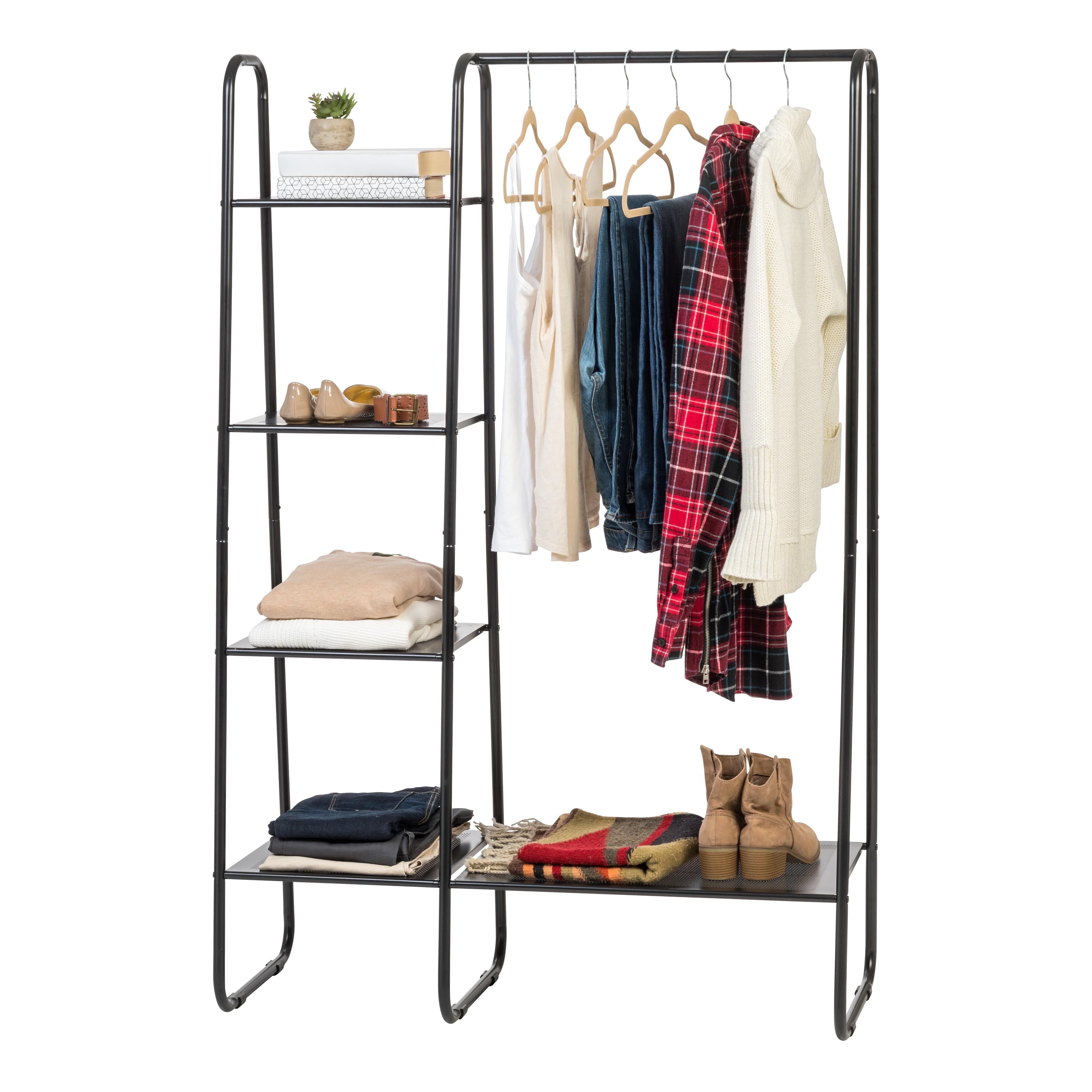 IRIS Clothing Rack Clothes Rack Metal Garment Rack with 5 Metal shelf