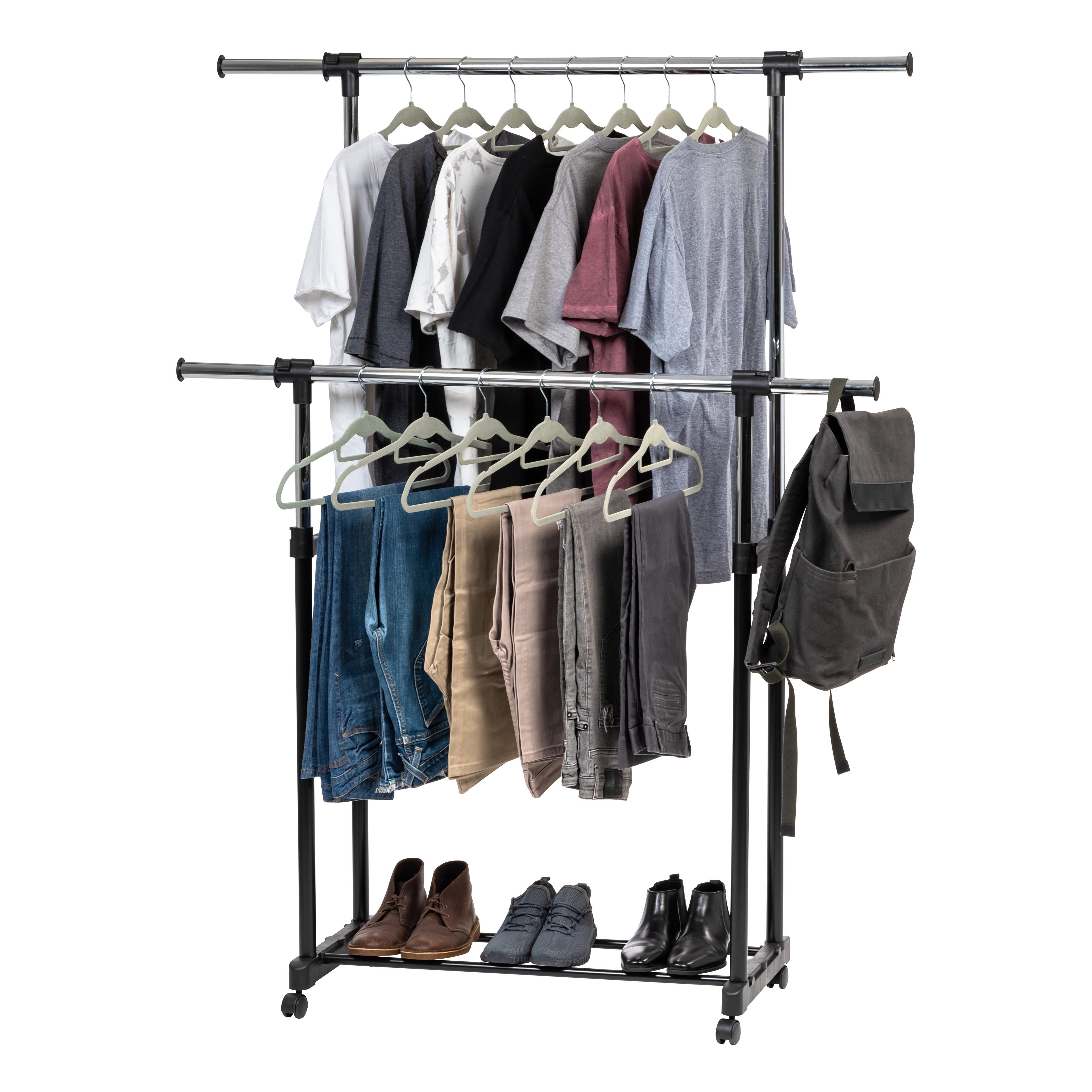 IRIS USA Adjustable Metal Clothes Rack, Garment Rack with wheel