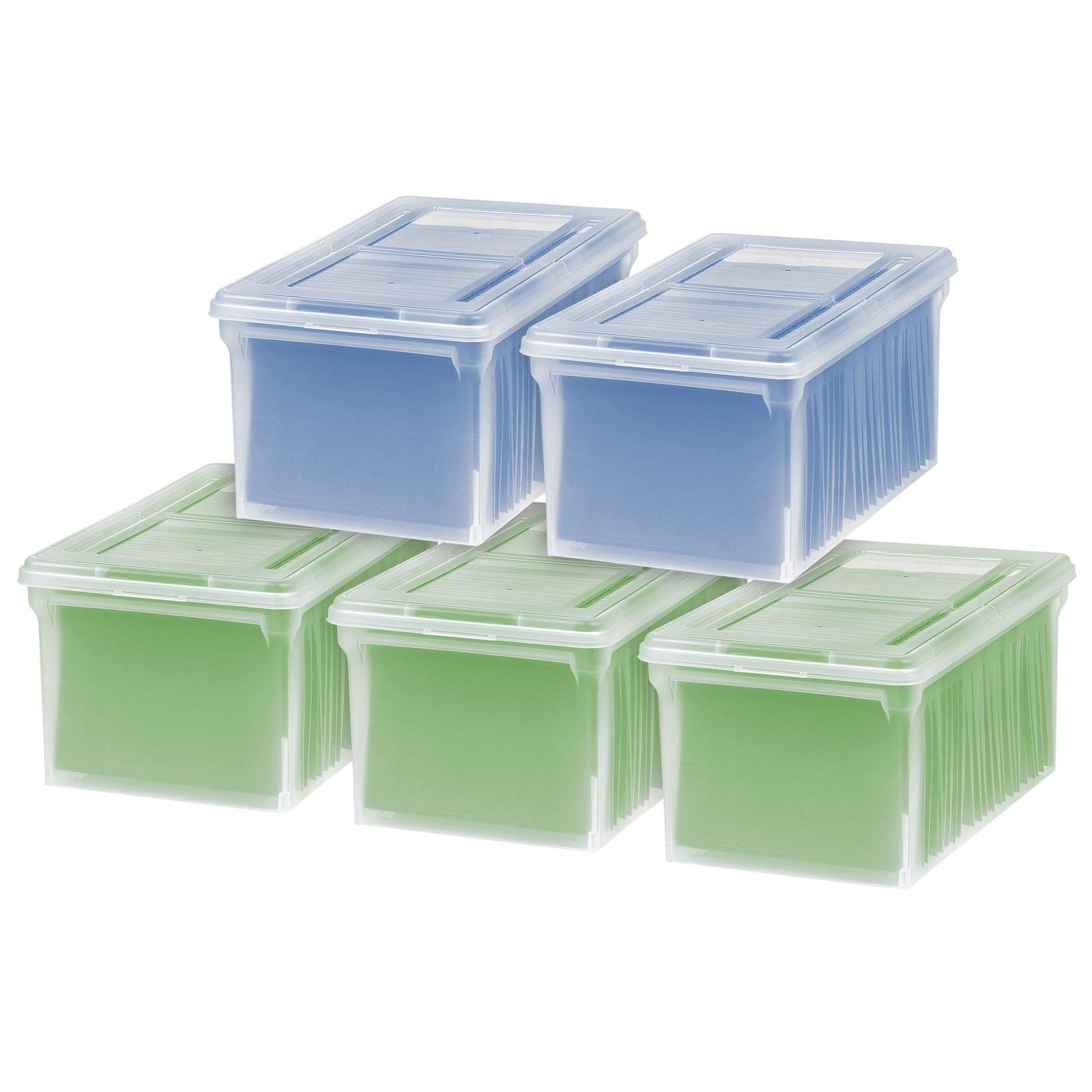 Clear Stackable Letter/Legal Size Secure File Storage Box, 5-Pack