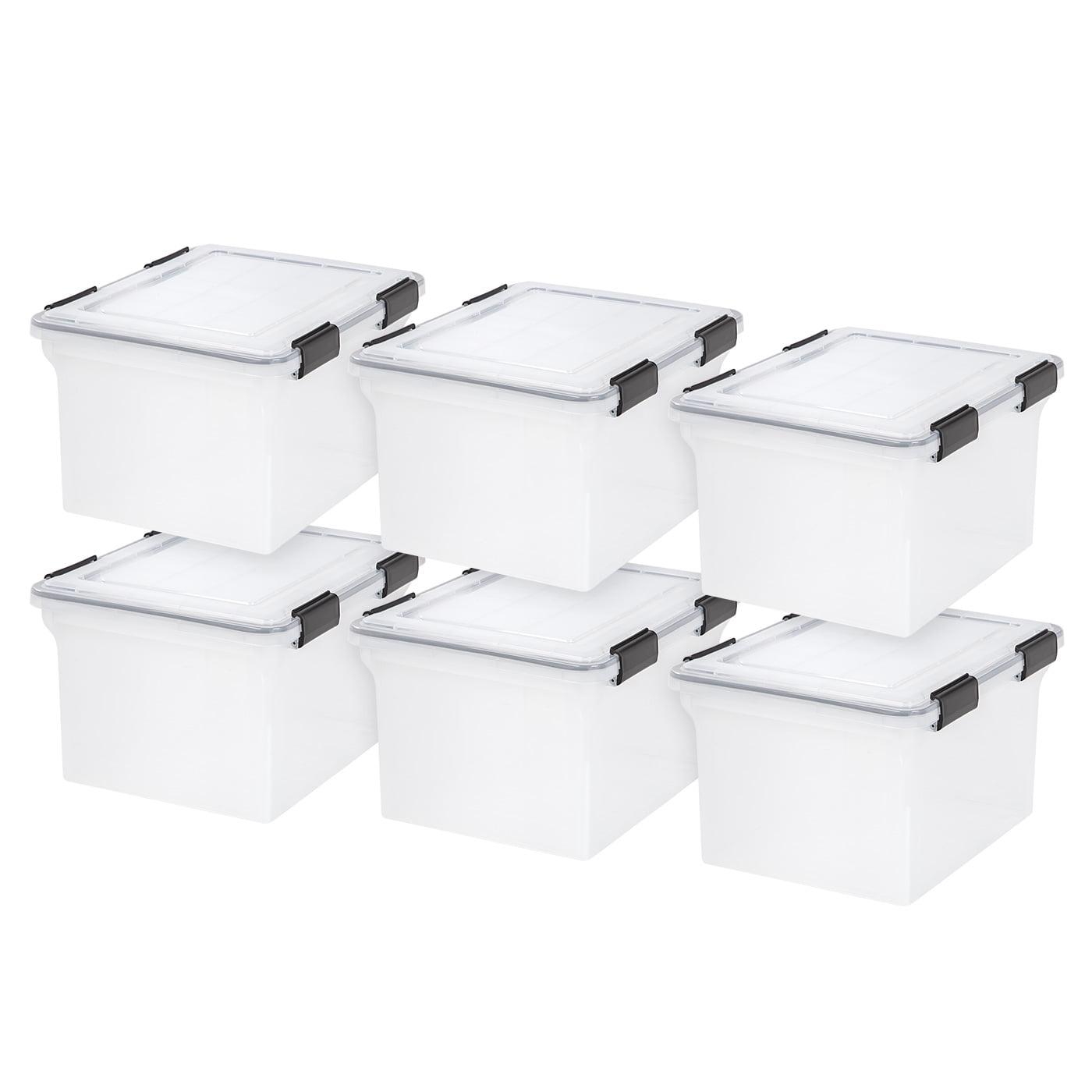 Clear 32 Quart Weathertight Plastic File Storage Box Set