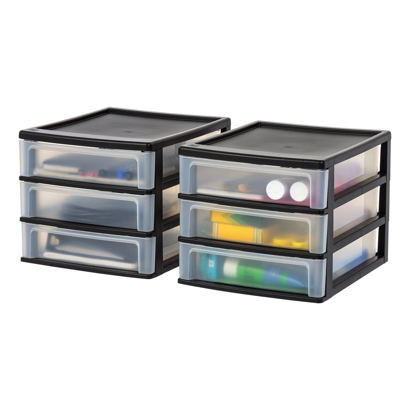 IRIS USA Plastic Clear View Desktop Organizer with Drawers