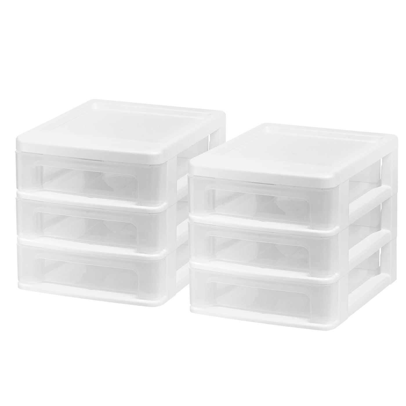 Compact White 3-Drawer Desktop Organizer, Stackable, Made in USA