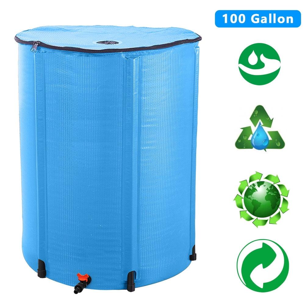 Winado Portable 100 Gallon Rain Barrel Patio Water Storage Barrel Blue