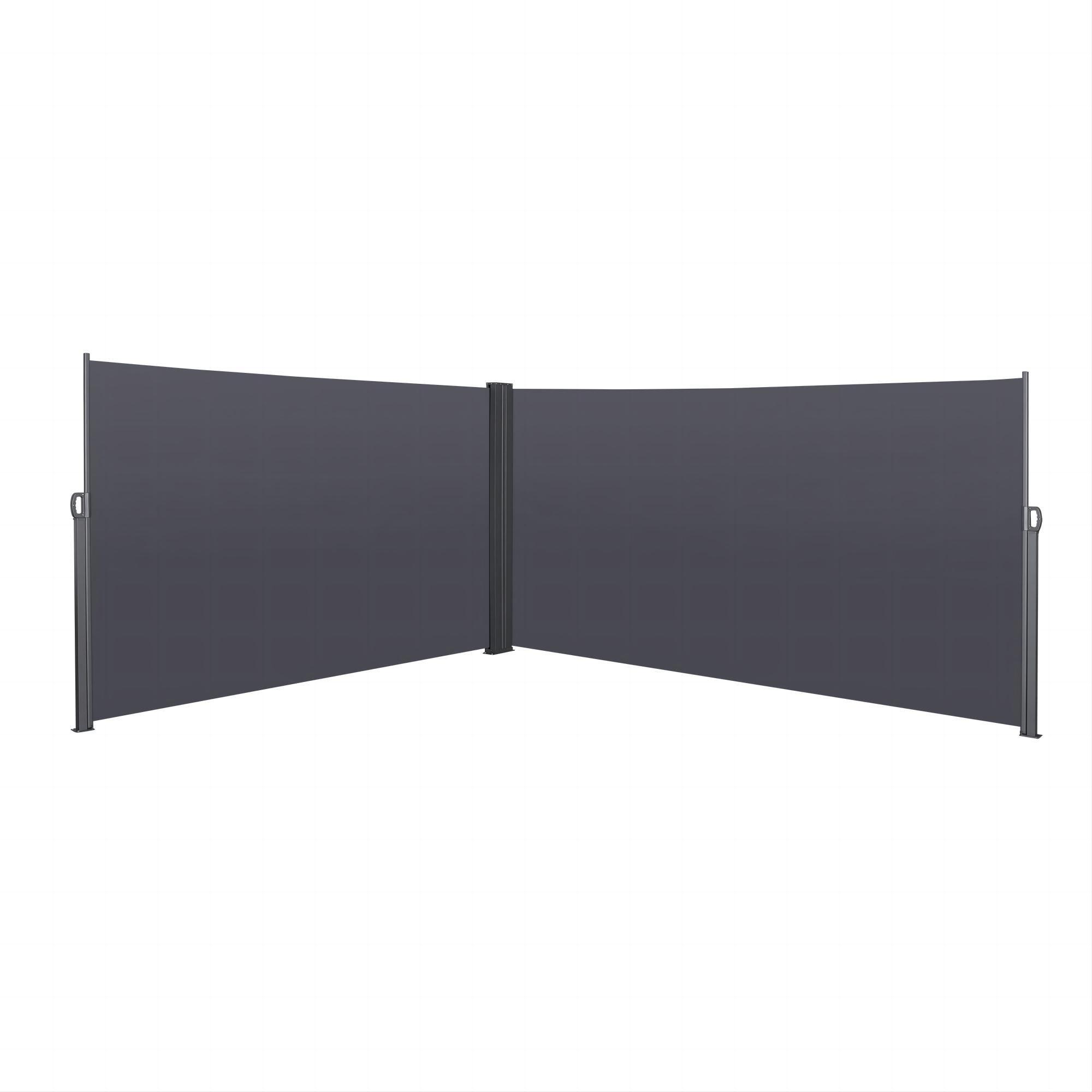 Dark Gray 276'' x 71'' Retractable Side Awning with Metal Frame