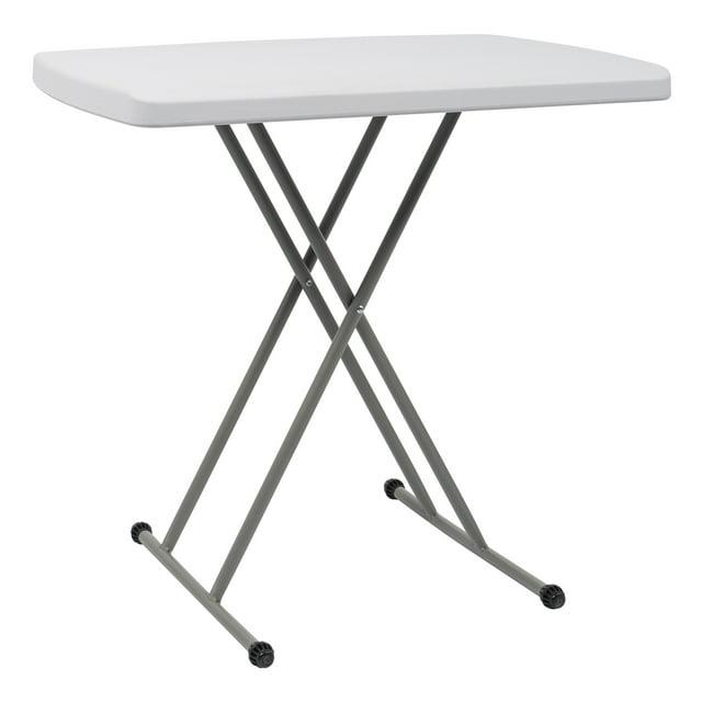 30'' Plastic Folding Tables Rectangular Utility Table Adjustable Height White