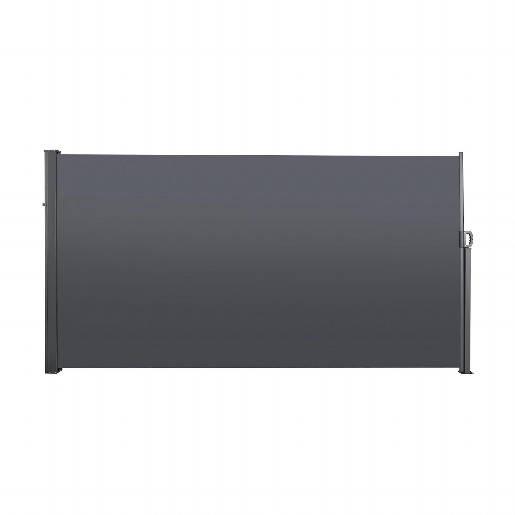 Dark Grey 118'' x 63'' Retractable Outdoor Privacy Screen Awning