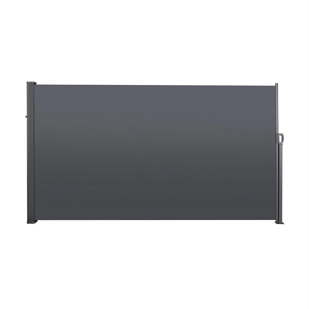 Dark Gray 118" x 71" Retractable Side Awning with Metal Frame