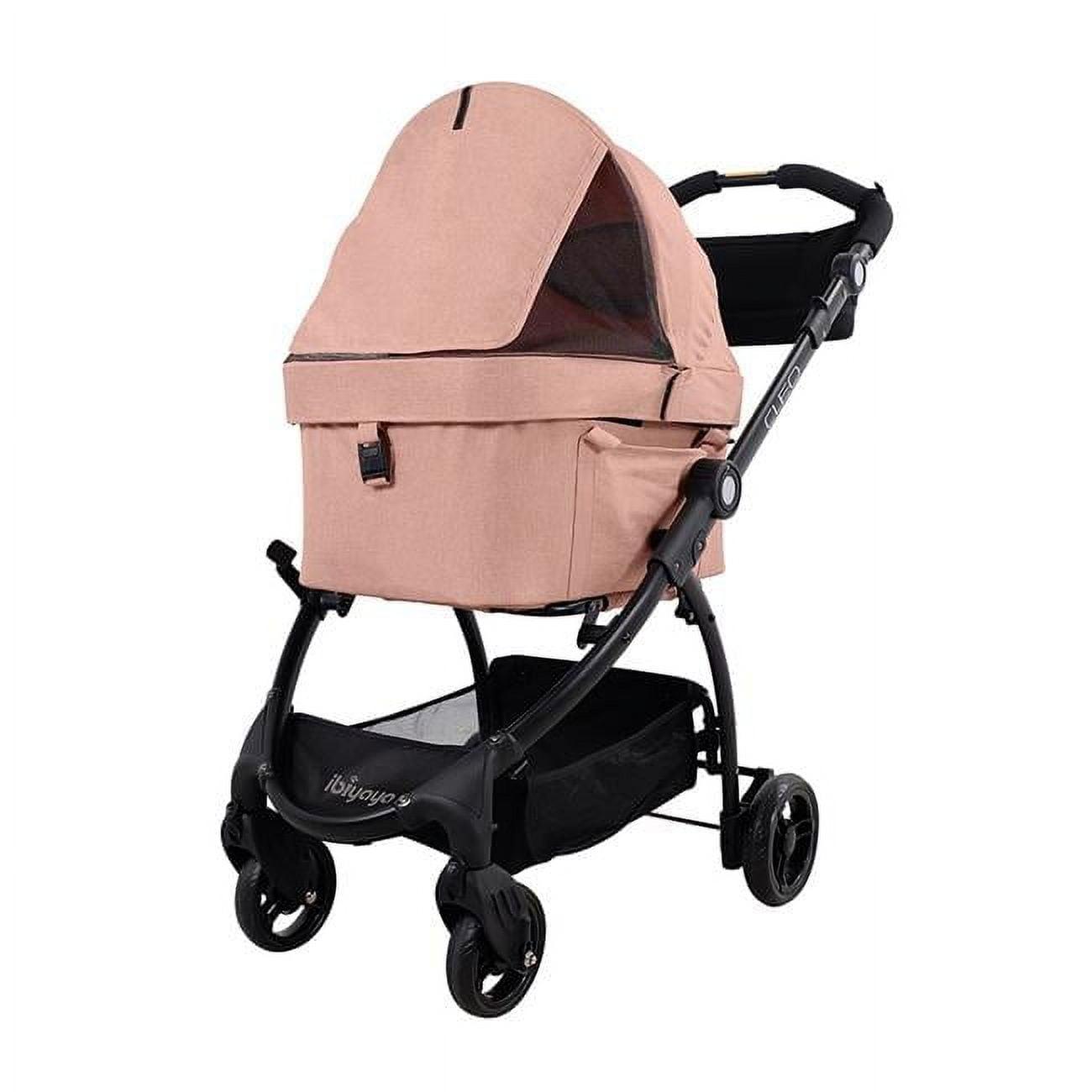 Cleo Pink Denim 3-in-1 Pet Stroller with Detachable Carrier