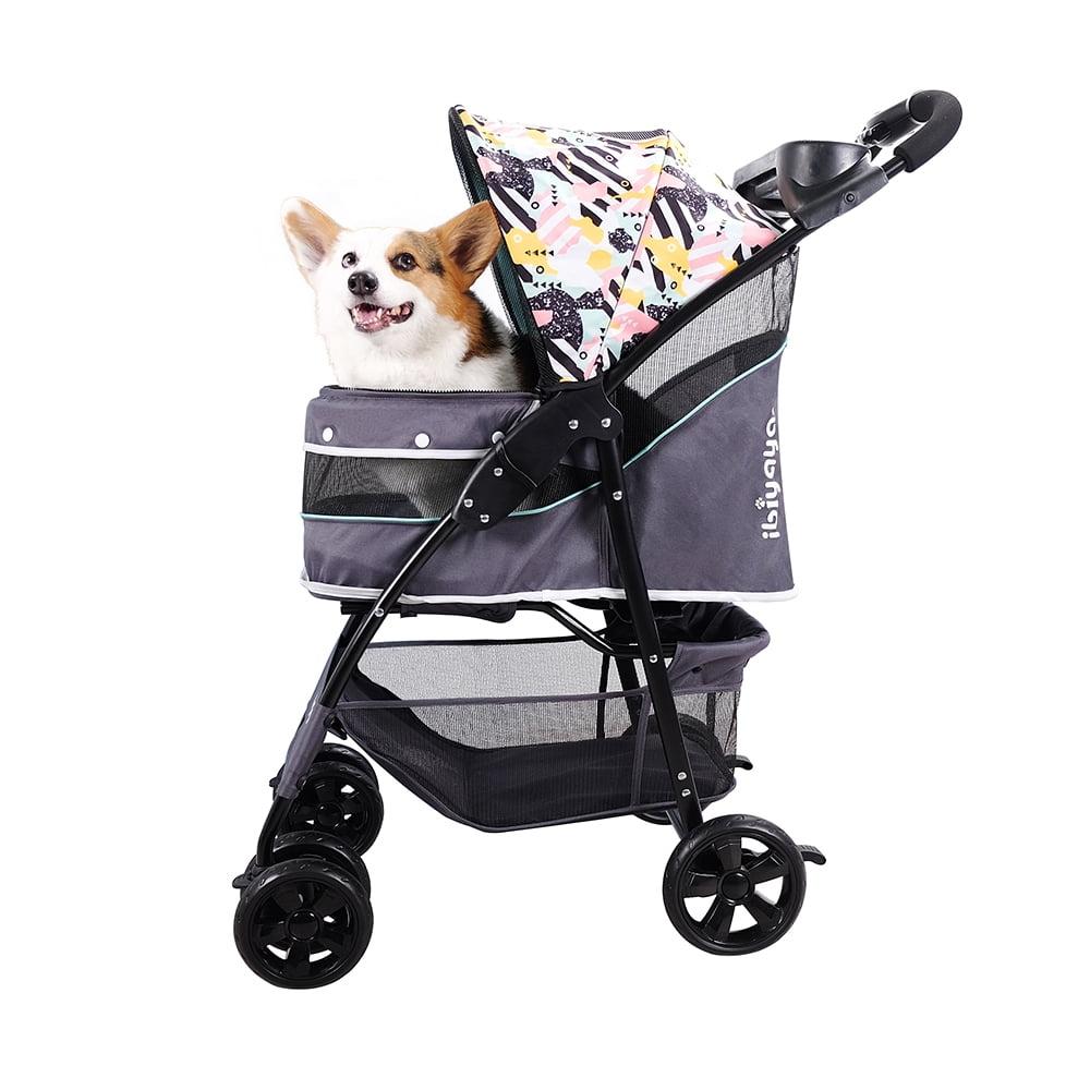 Mint Green Lightweight Covered Pet Stroller for Small Breeds