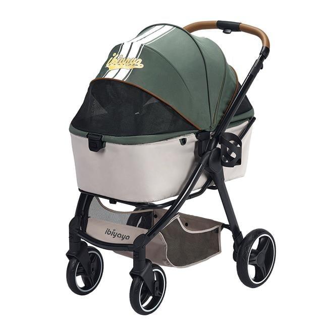 Soft Sage Luxury 4-Wheel Dog Stroller with Mesh Canopy