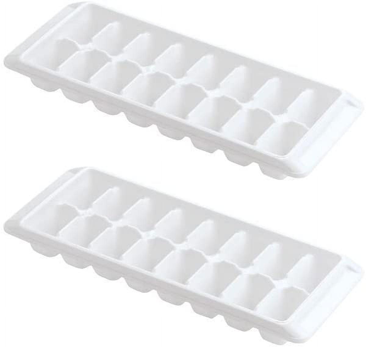 Ice Tray Easy Release White Ice Cube Trays, 16 Cube (Pack of 2) (2867-WHT-2)