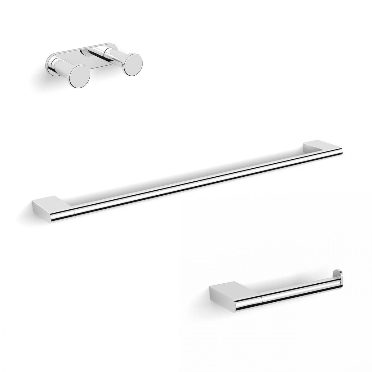 Polished Chrome 3-Piece Bathroom Hardware Set