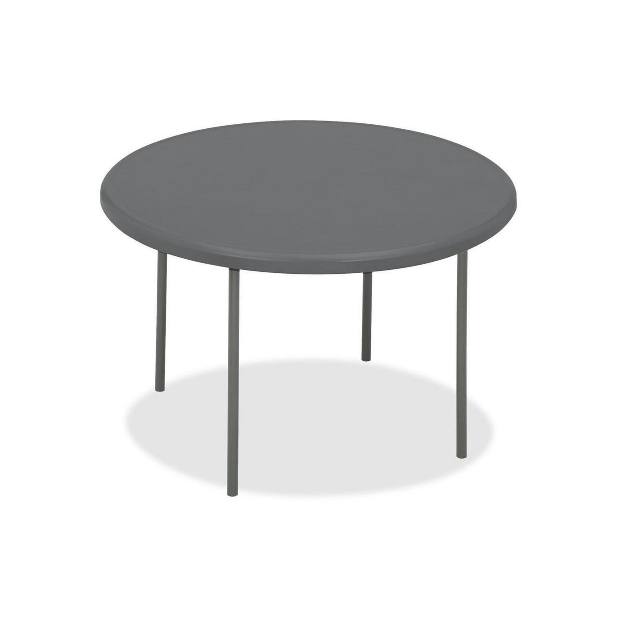Iceberg IndestrucTable Classic Folding Table, Round, 48" x 29", Charcoal