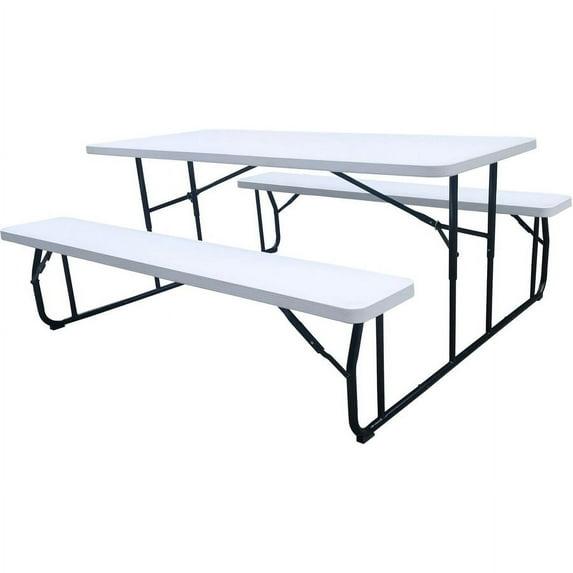 Iceberg Enterprises 72'' Rectangular Portable Folding Table with 2 Chairs