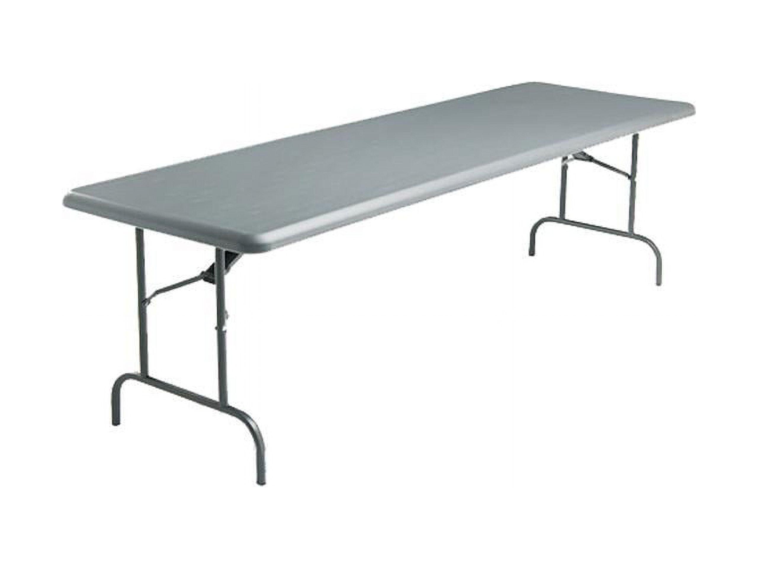 Charcoal Polyethylene Industrial Folding Table with Metal Legs