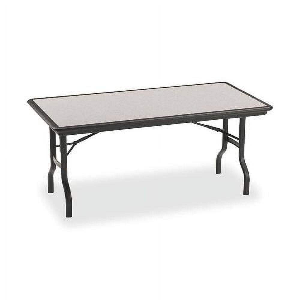 Granite and Black 96" Folding Table with Steel Frame