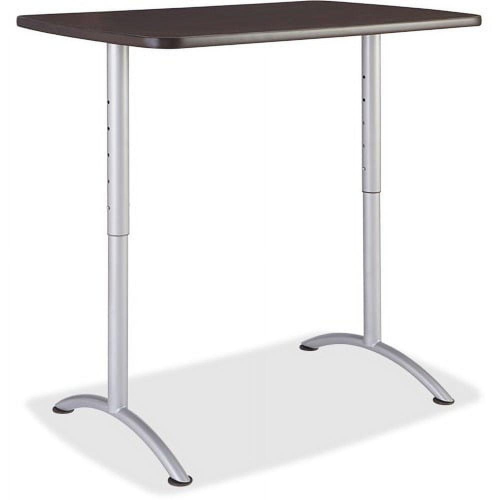 Gray Walnut Adjustable Height Standing Desk with Metal Base