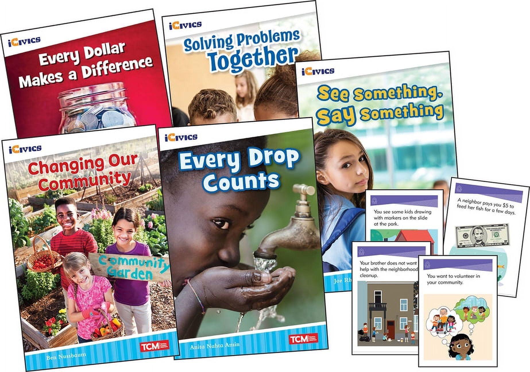 Teacher Created Materials iCivics Grade 2: Community & Social Awareness 5-Book Set + Game Cards