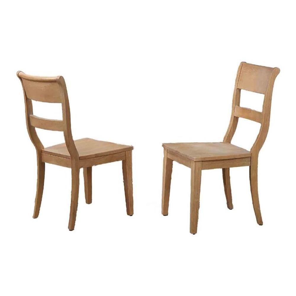 Hampton Beech Brown Weathered Wood Dining Side Chairs