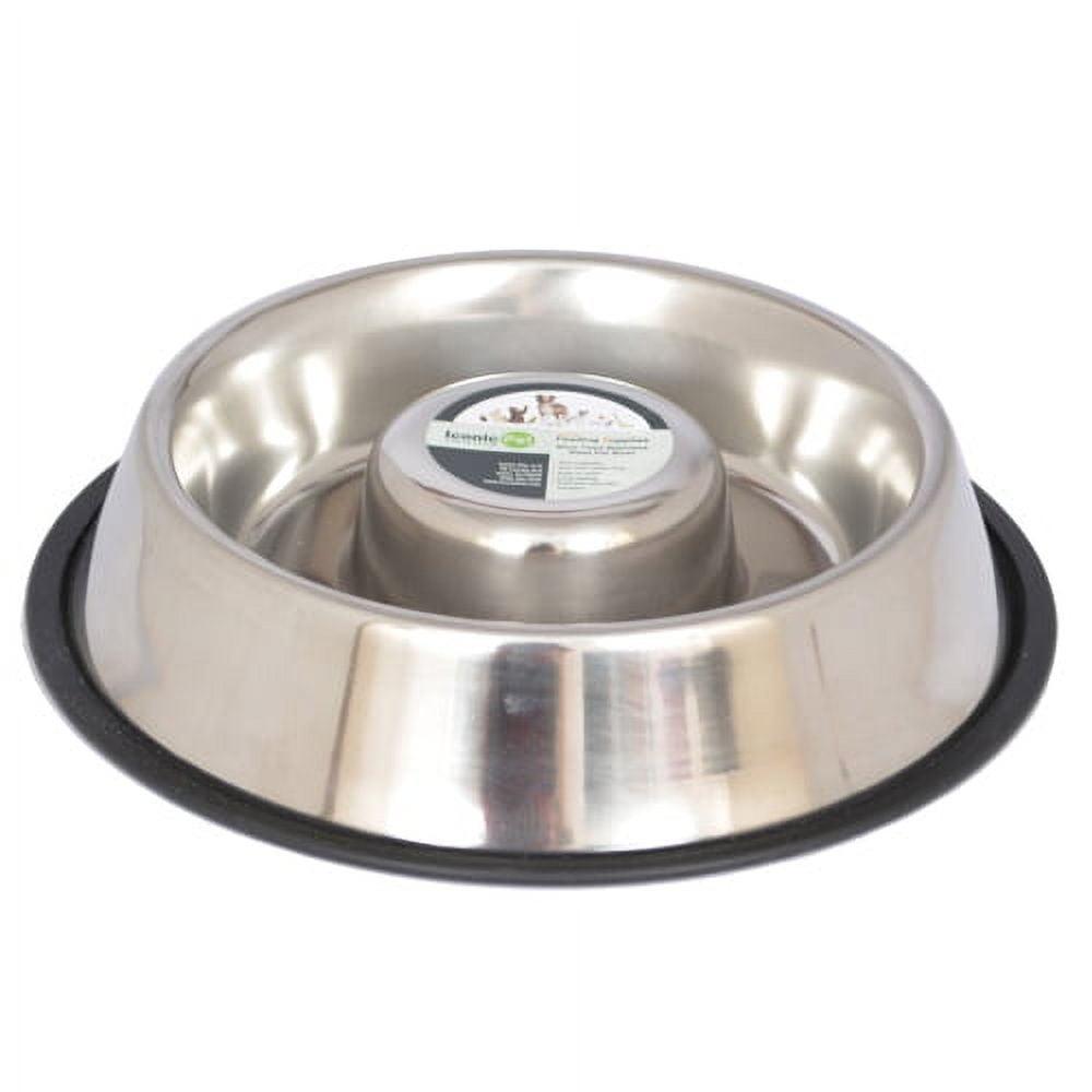 Small Stainless Steel Slow Feed Pet Bowl, 12 oz