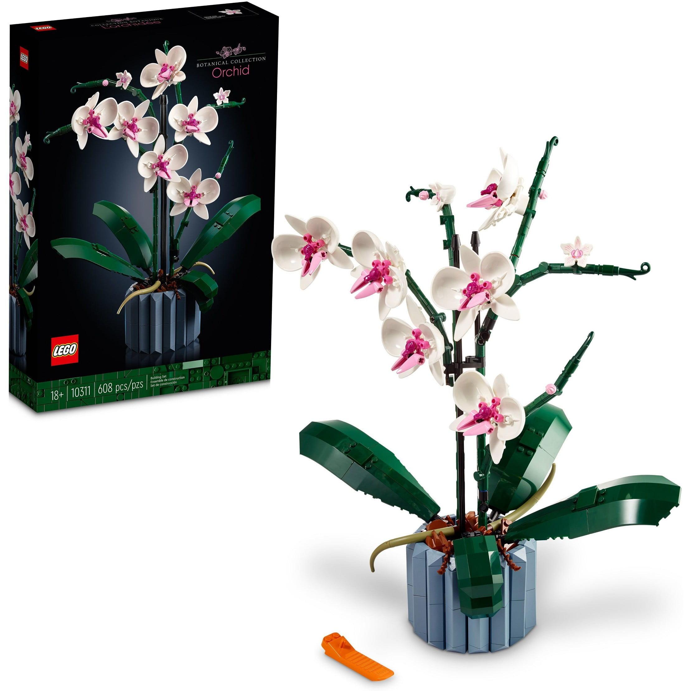 Elegant Orchid Botanical Display, White and Pink, 608-Piece Set