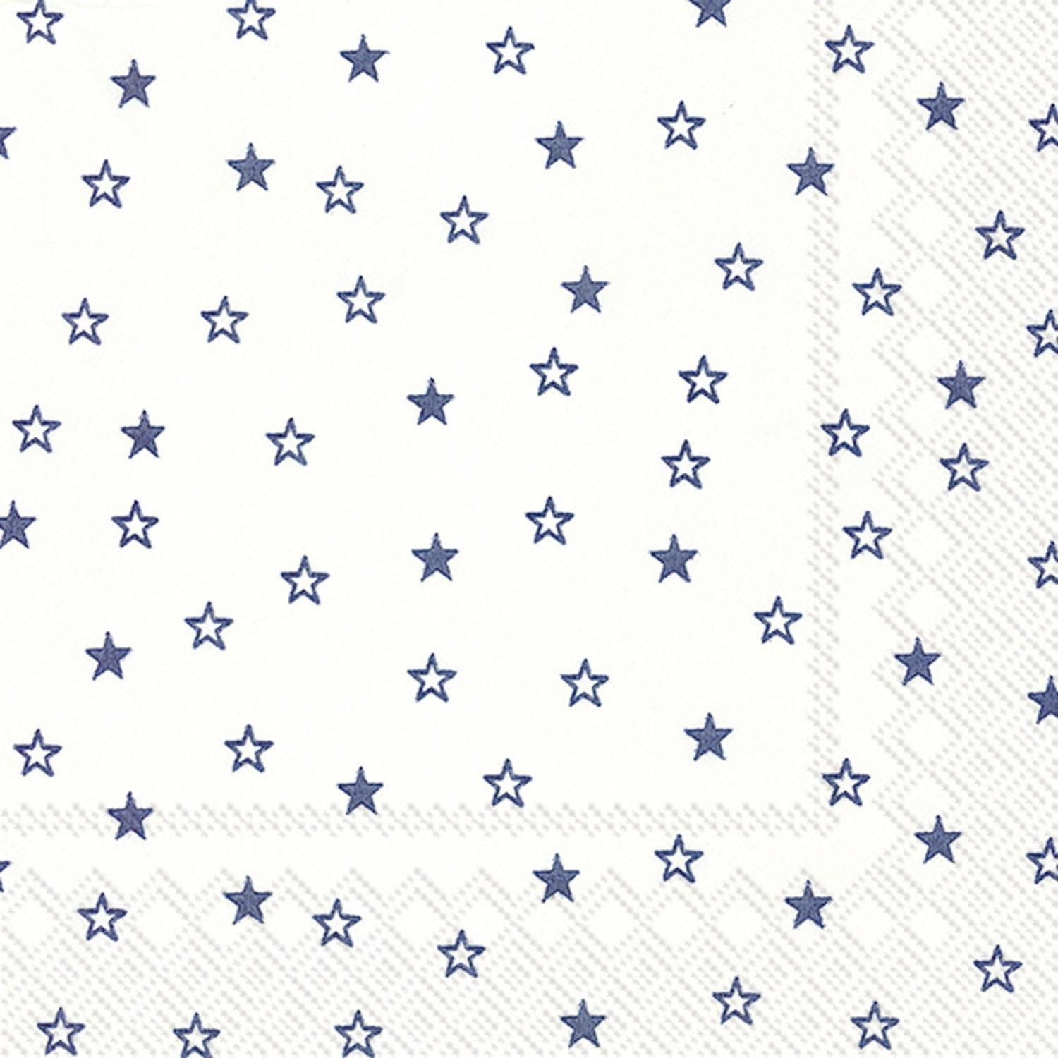 Ideal Home Range 20 Count Little Stars White Blue Paper Cocktail Napkins