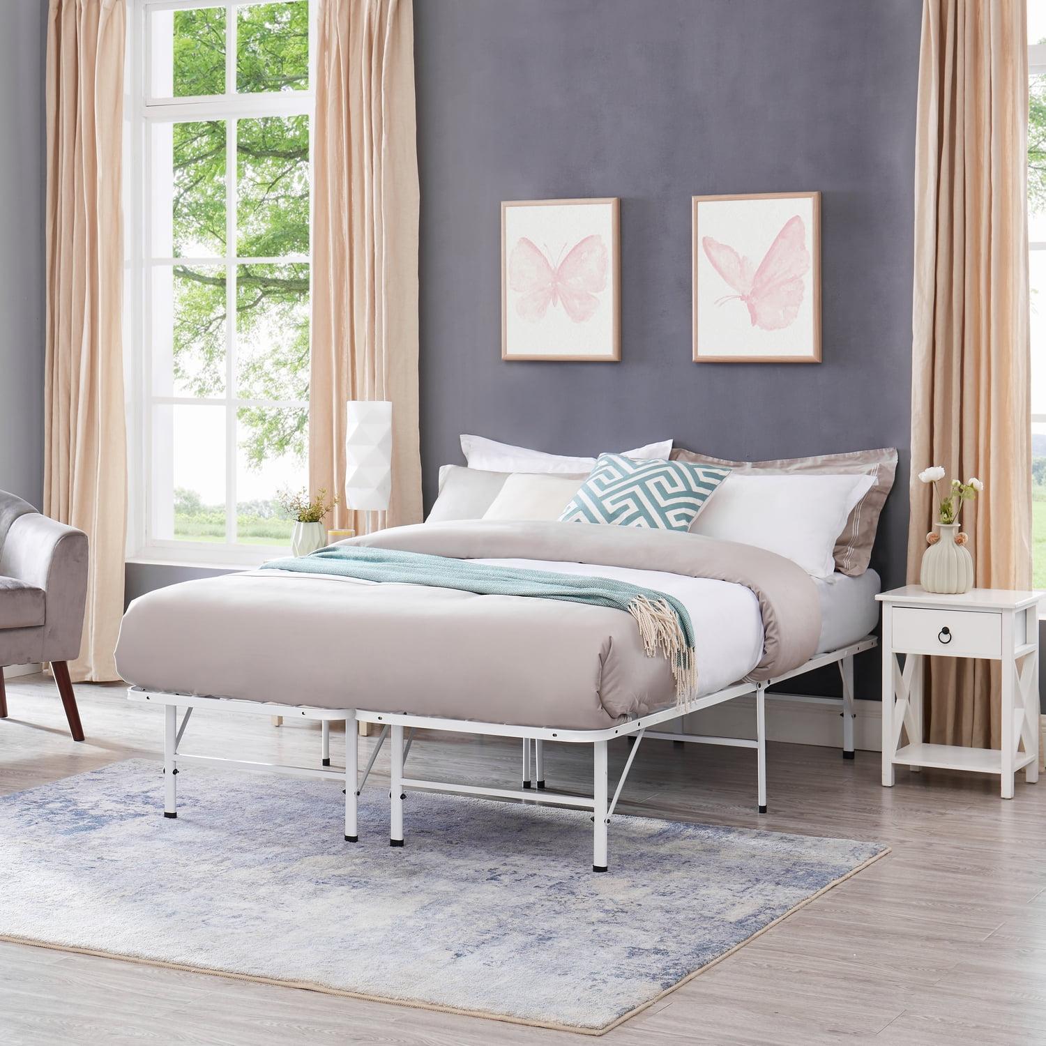 Alwyn Home Muscoy 14" Foldable Steel Bed Frame, No Box Spring Needed, Underbed Storage , Easy Assembly