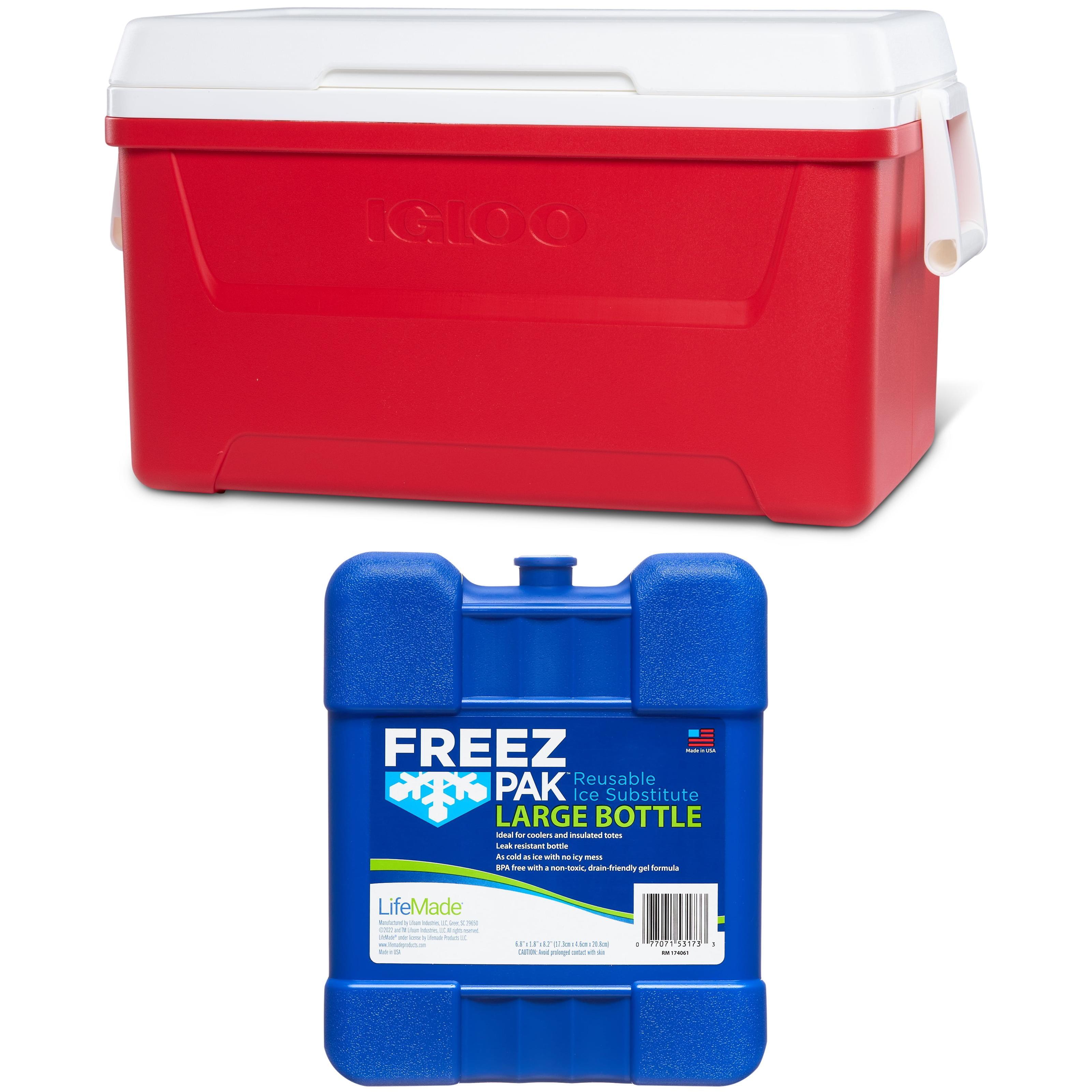 Red Heavy-Duty Portable Ice Chest Cooler with Airtight Lid
