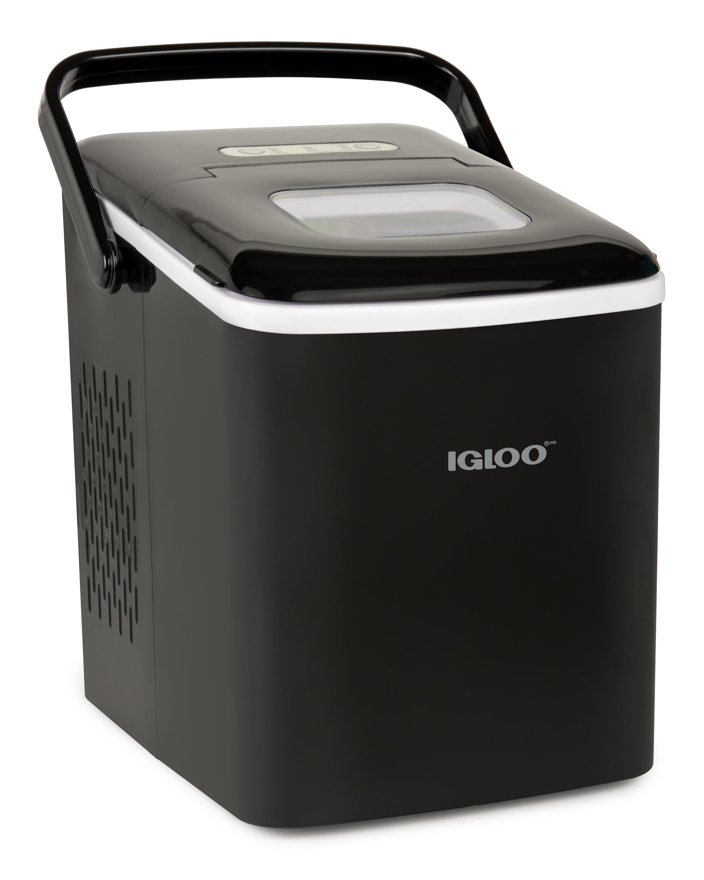 Igloo Handled Automatic Ice Machine Self Cleaning Countertop Ice Maker with Scoop, Black