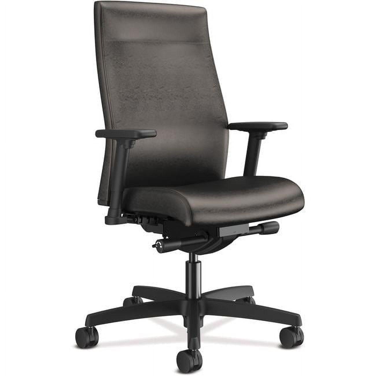 HON HON  Ignition 2.0 Upholstered Mid-Back Task Chair, Black Fabric Seat/Back, Black Base