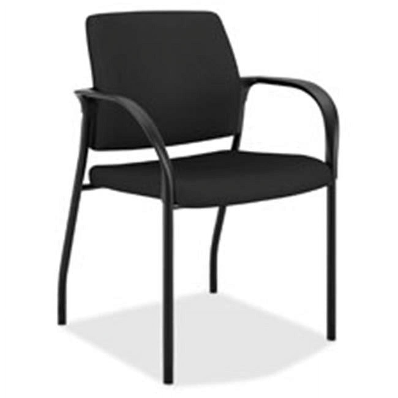 Black Fabric and Metal Stacking Office Chair