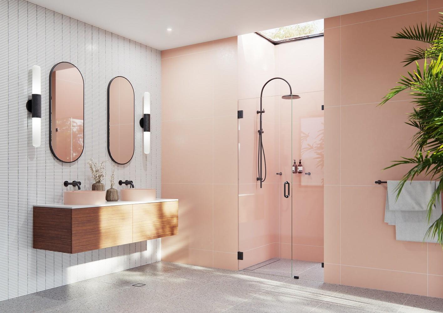 Illume 44 in. x 78 in. Fully Frameless Wall Hinge Shower Door