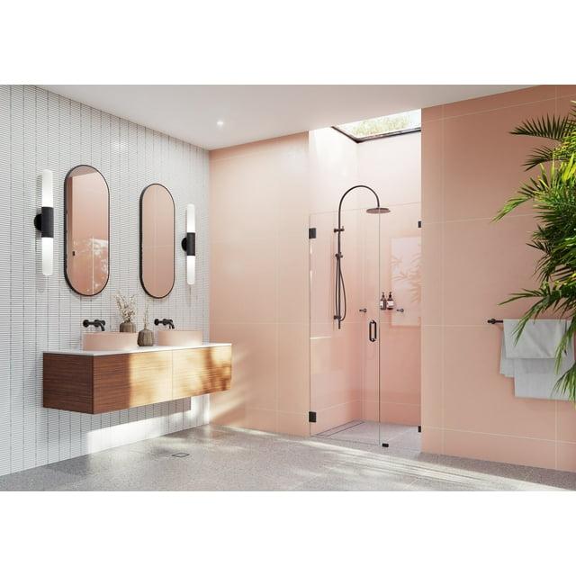 Illume 44 in. x 78 in. Fully Frameless Wall Hinge Shower Door