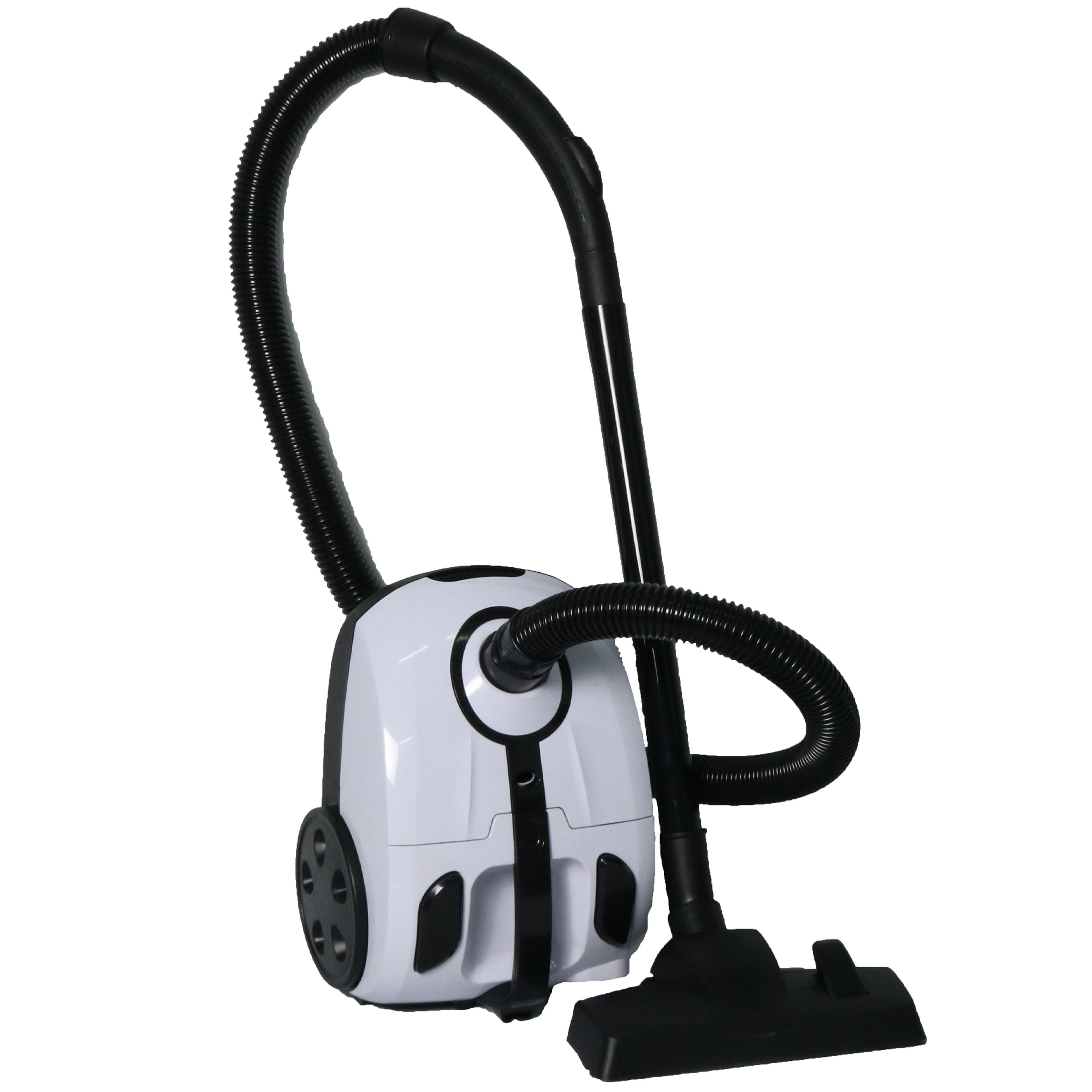 Impecca Lightweight Bagged Canister Vacuum Cleaner for Carpets, Rugs, Hard Floors, Upholstery, etc W/Powerful 1000W Motor, 2L Dust Capacity, Includes 6 Cleaning Tools + 3 Bags - White