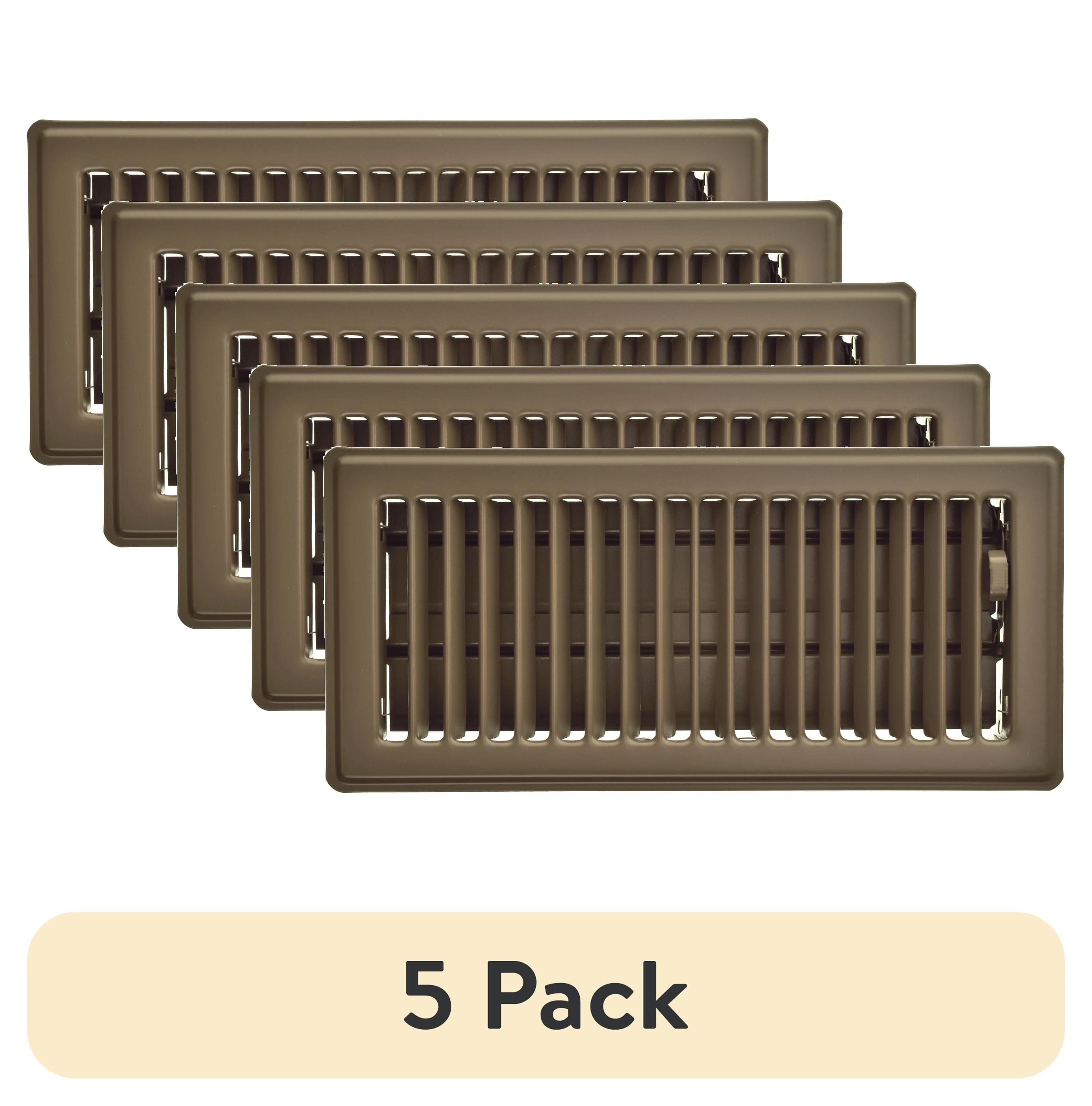 (5 pack) Imperial 4-inch x 10-inch Chocolate Steel Painted Louvered Floor Register