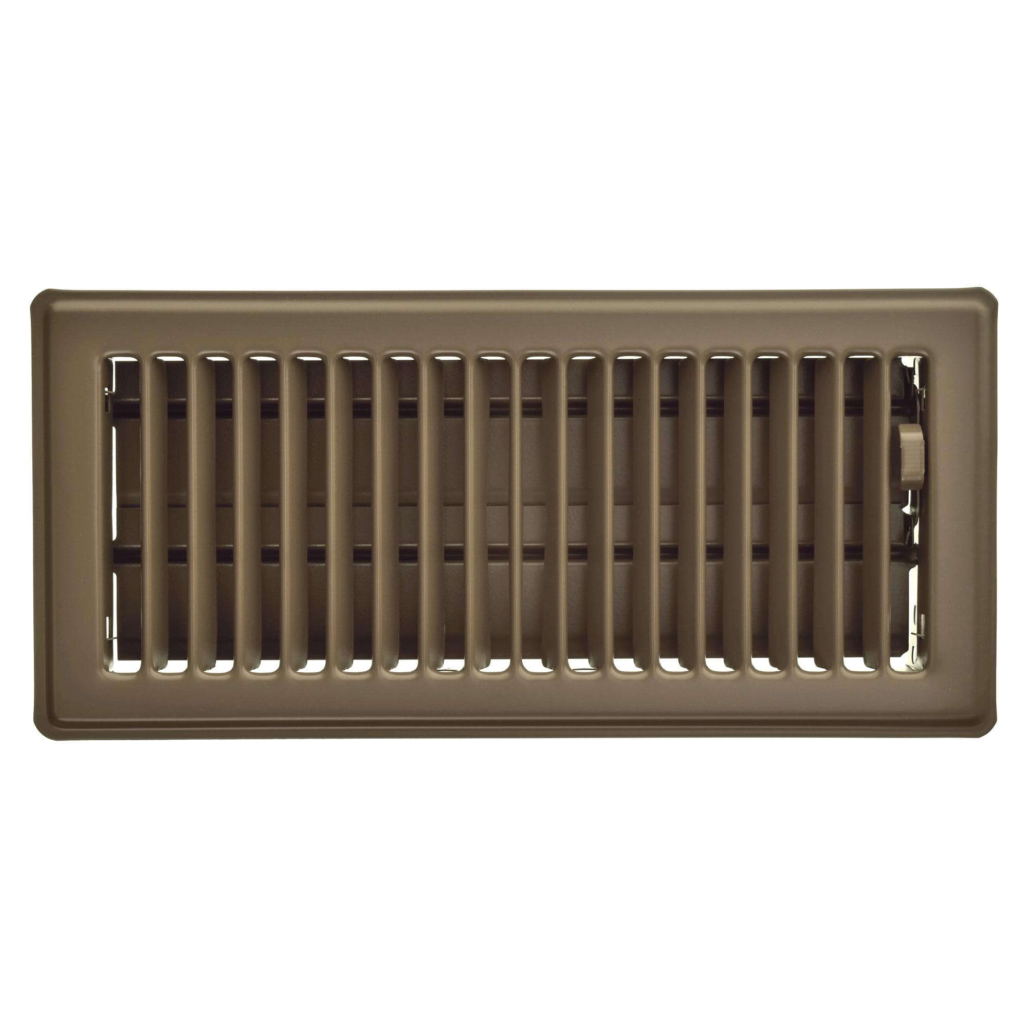 Chocolate Steel Painted Louvered Floor Register 4 x 10 Inch