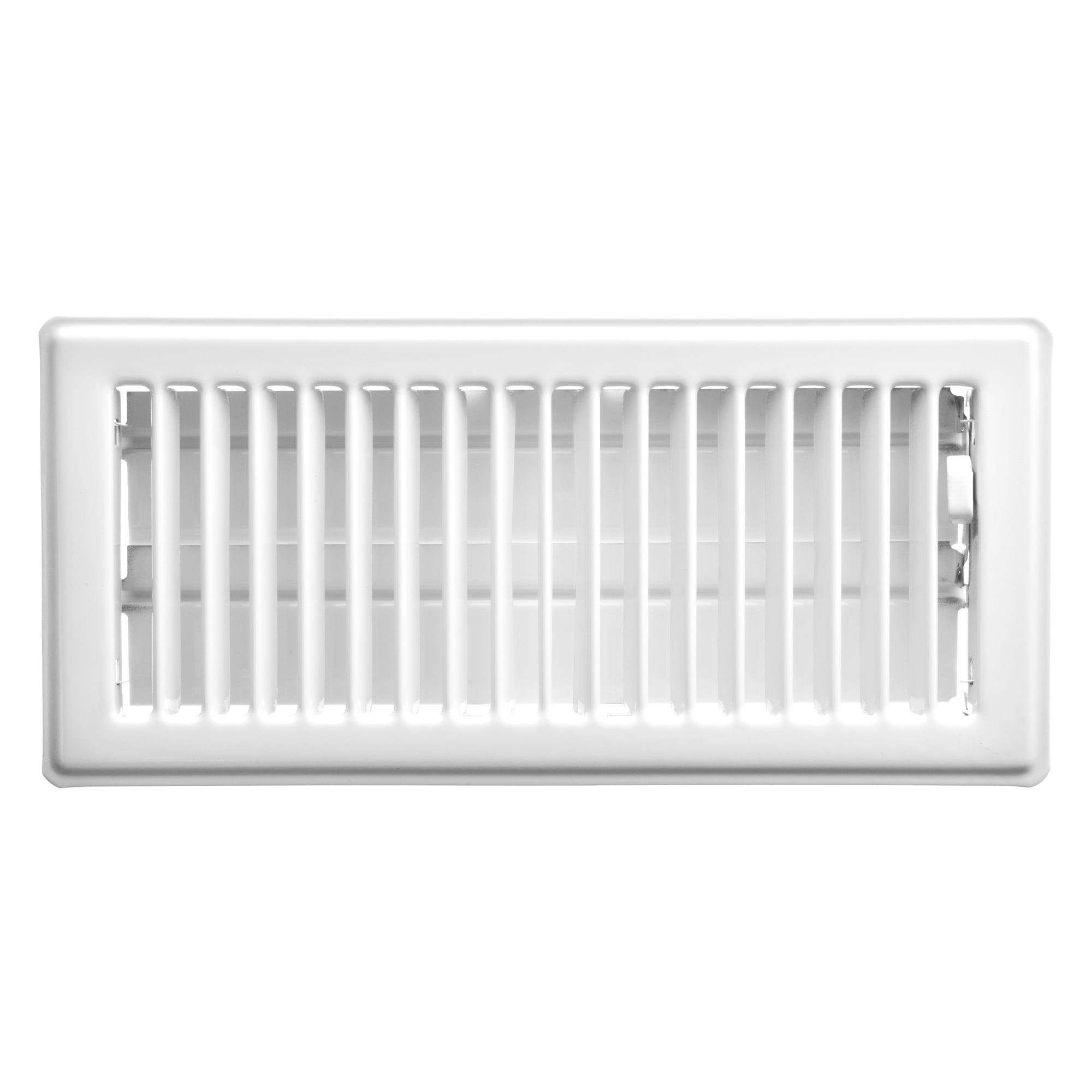 Imperial 4-inch x 10-inch White Steel Louvered Floor Register