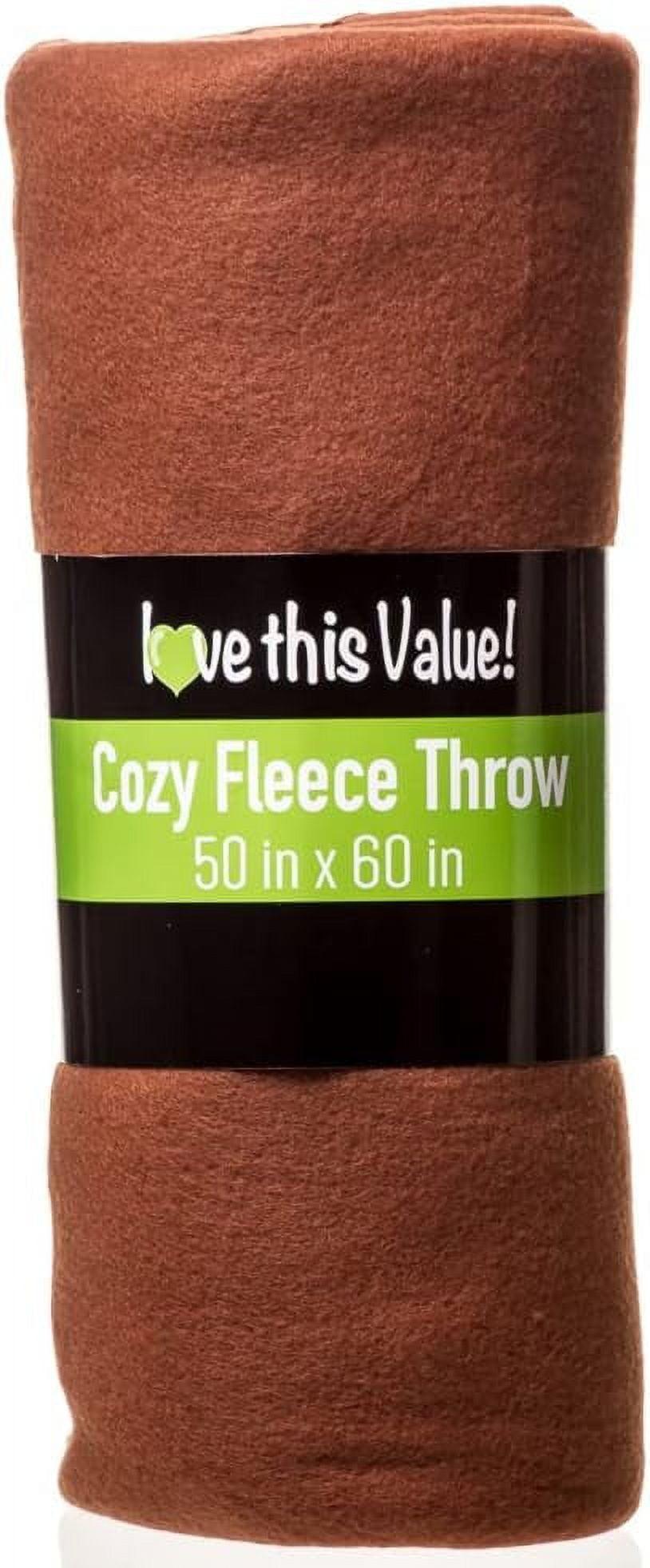 Brown 50" x 60" Cozy Fleece Throw Blanket