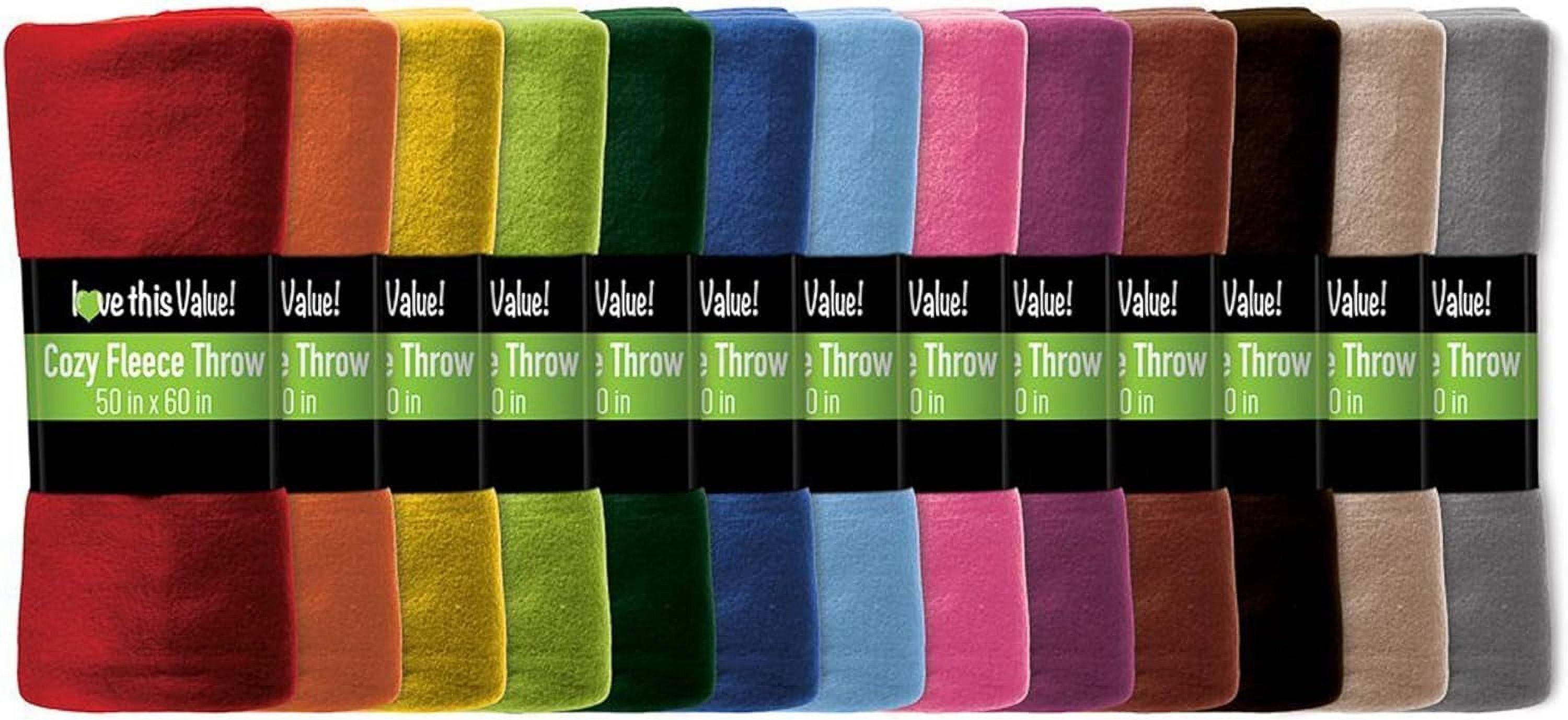 Imperial Home Cozy Comfort 50 x 60 Inch Cozy Fleece Throw Blanket (Set of 12)