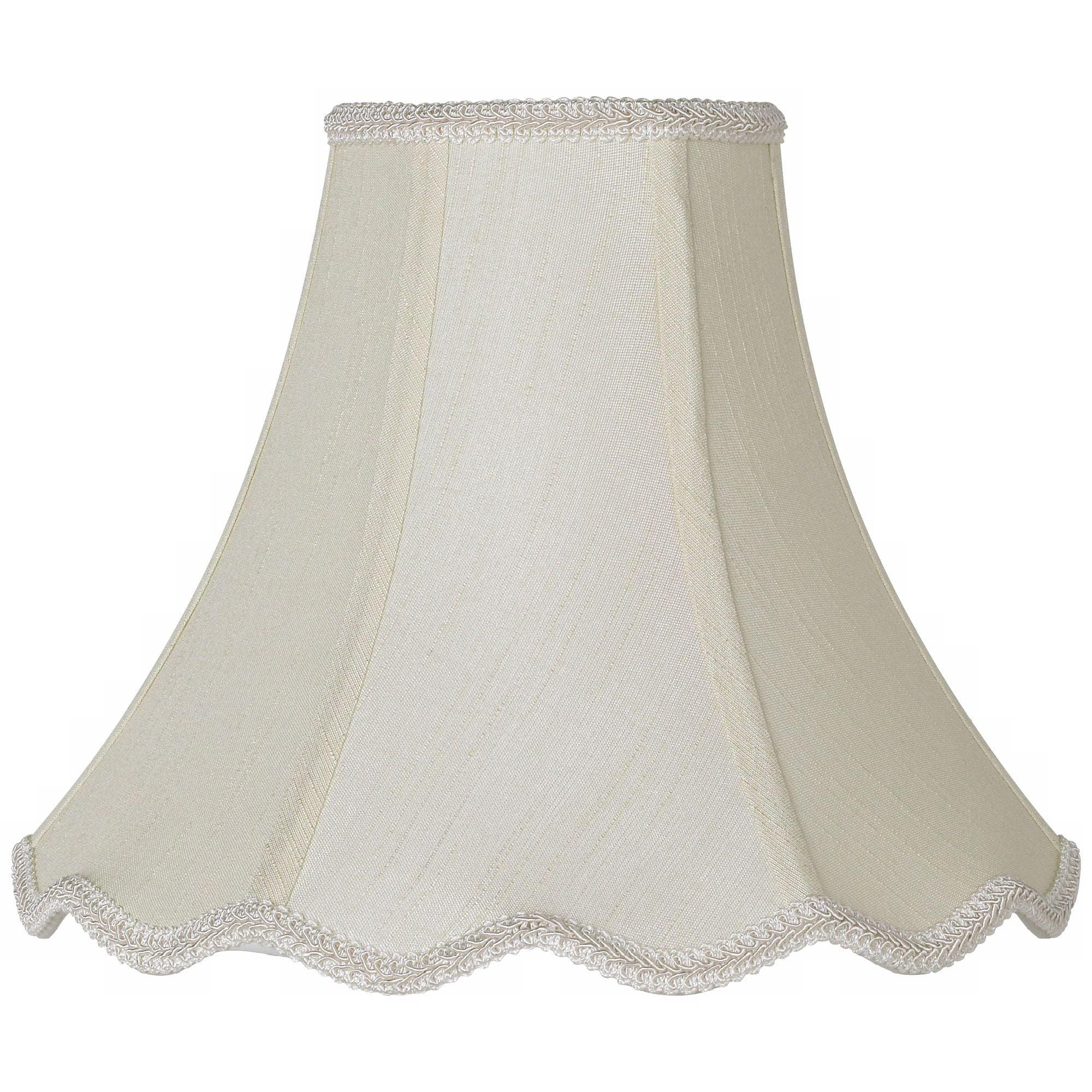 Creme Scallop Bell Lamp Shade with Bronze Fitting