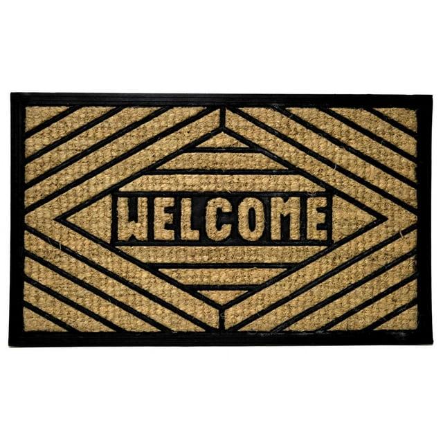 Imports Decor Rubber Back Coir Doormat, Welcome, 18-Inch by 30-Inch