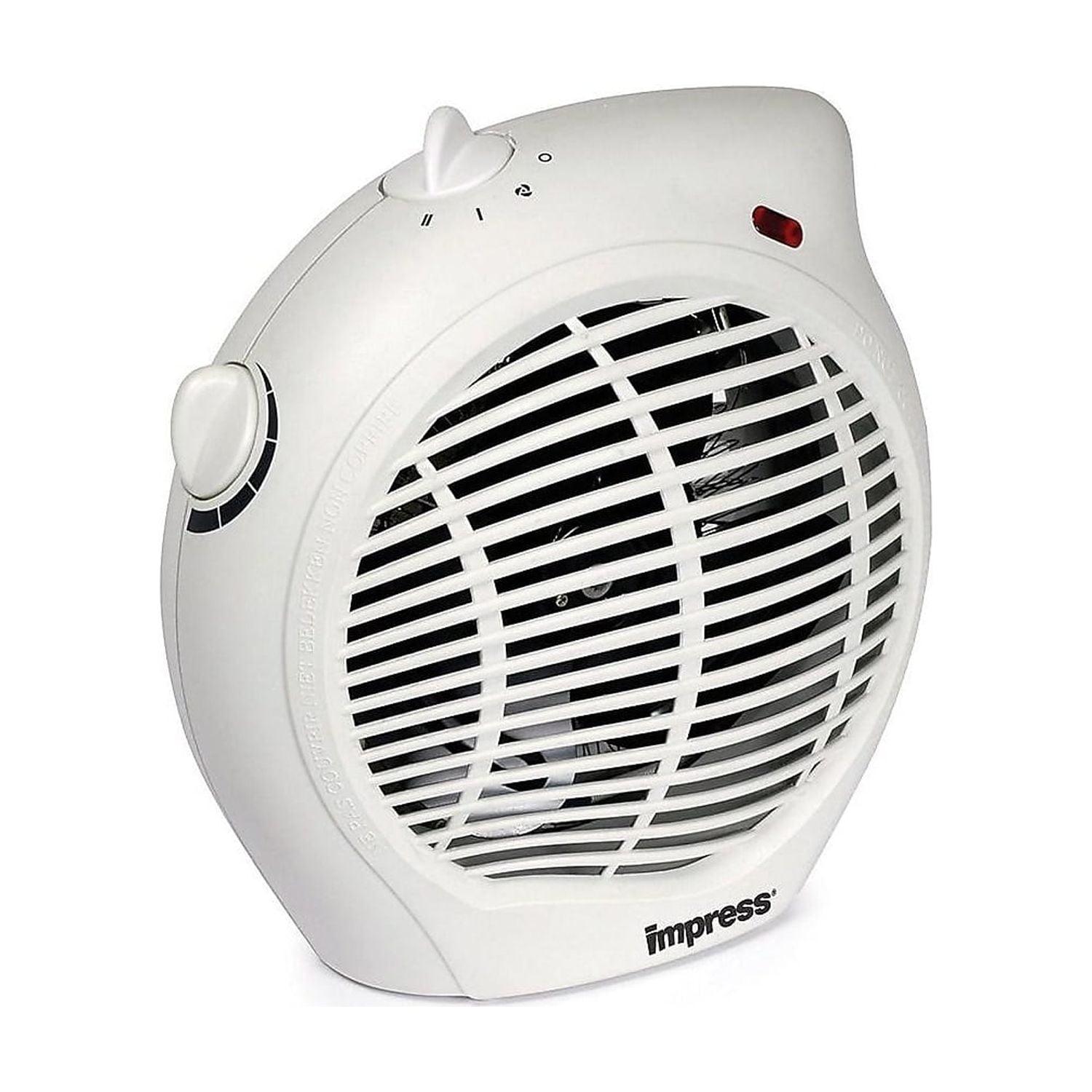 Compact White Electric Fan Heater with Thermostat