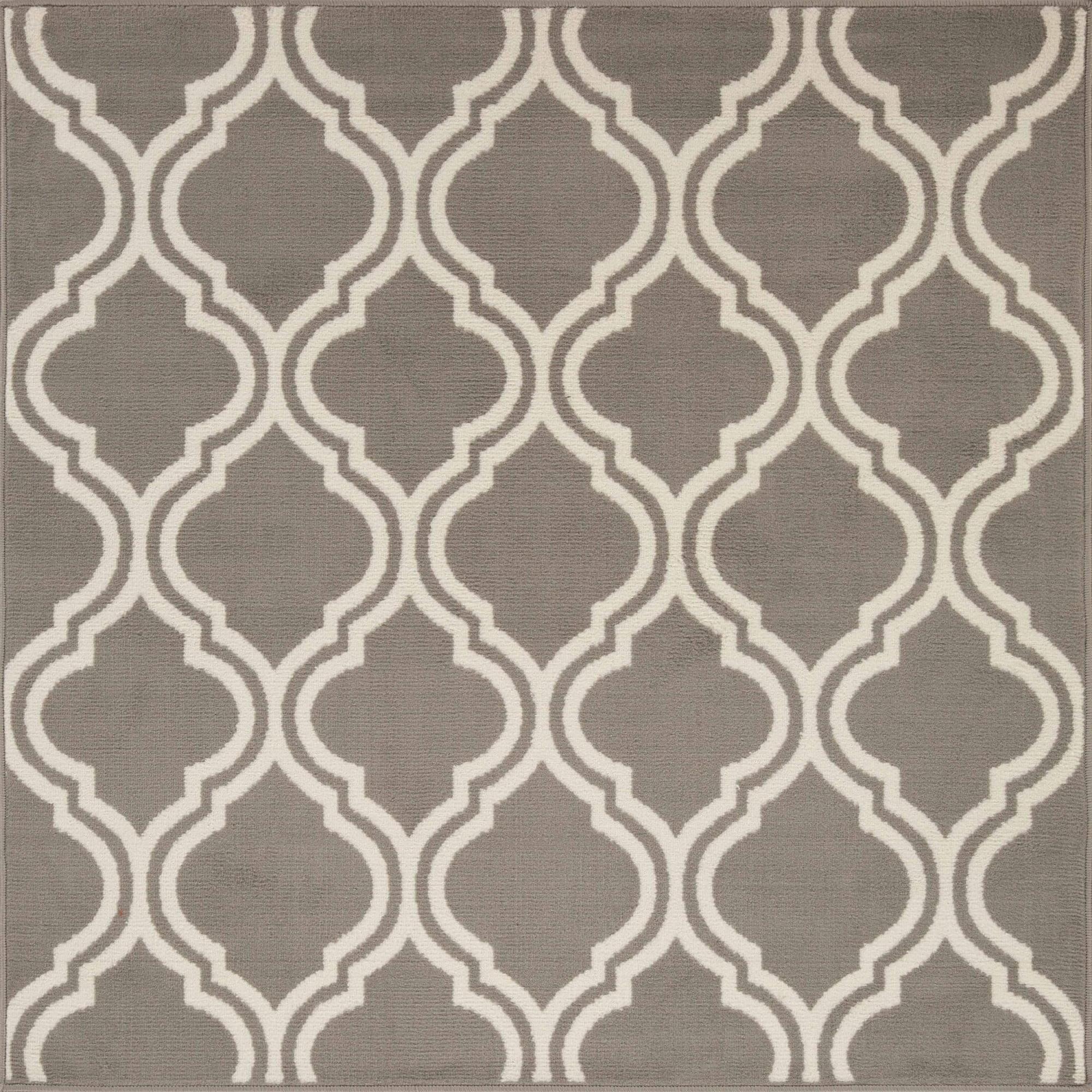 Impressions Geometric Ornamental Trellis Area Rug, 5' x 5'